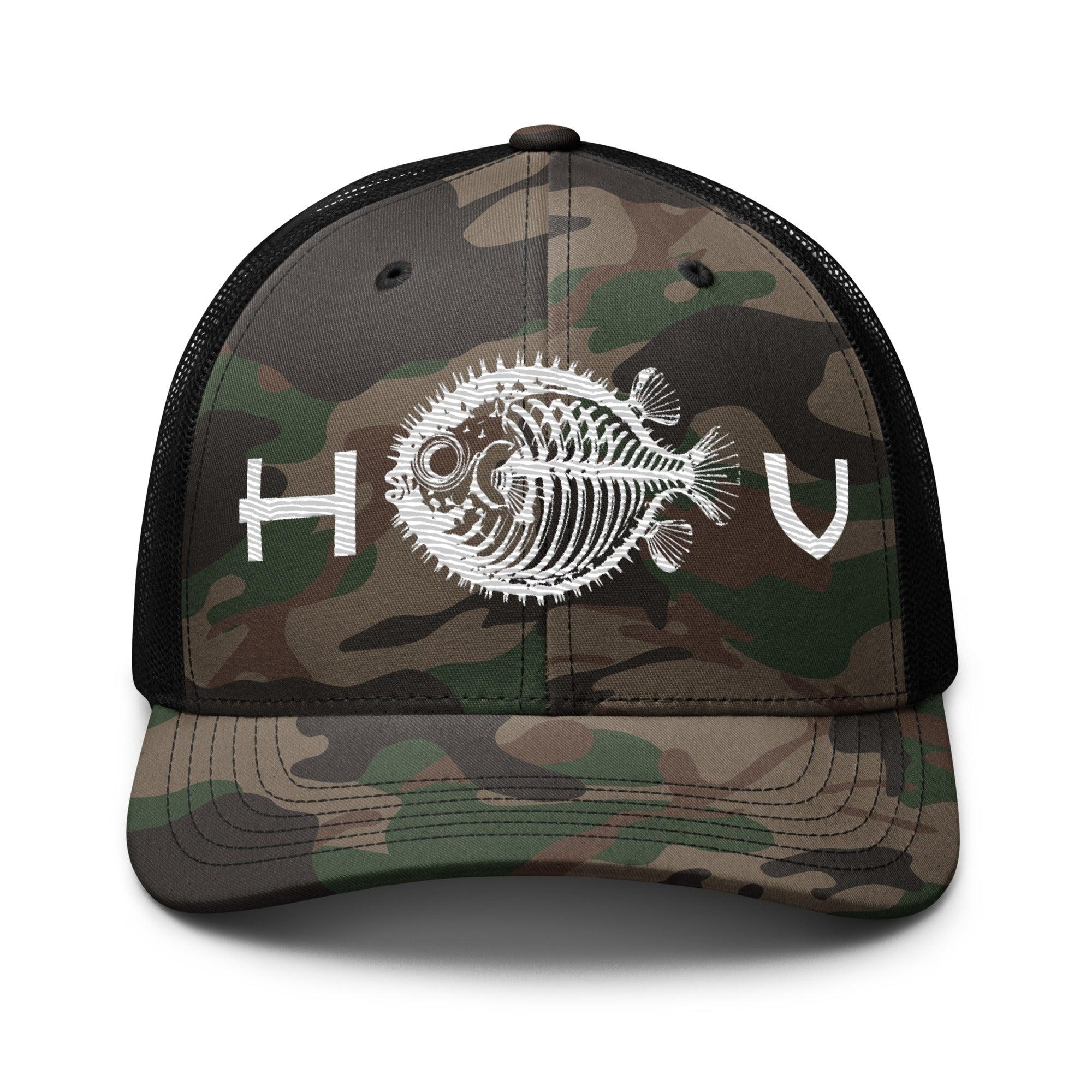 Pufferfish Camouflage Trucker Hat - Hawaiian Vikings