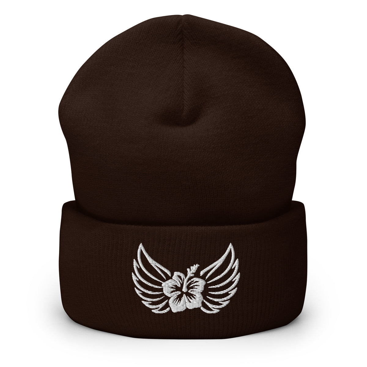 Aloha Valkyrie Wings &amp; Hibiscus Cuffed Beanie - Hawaiian Vikings