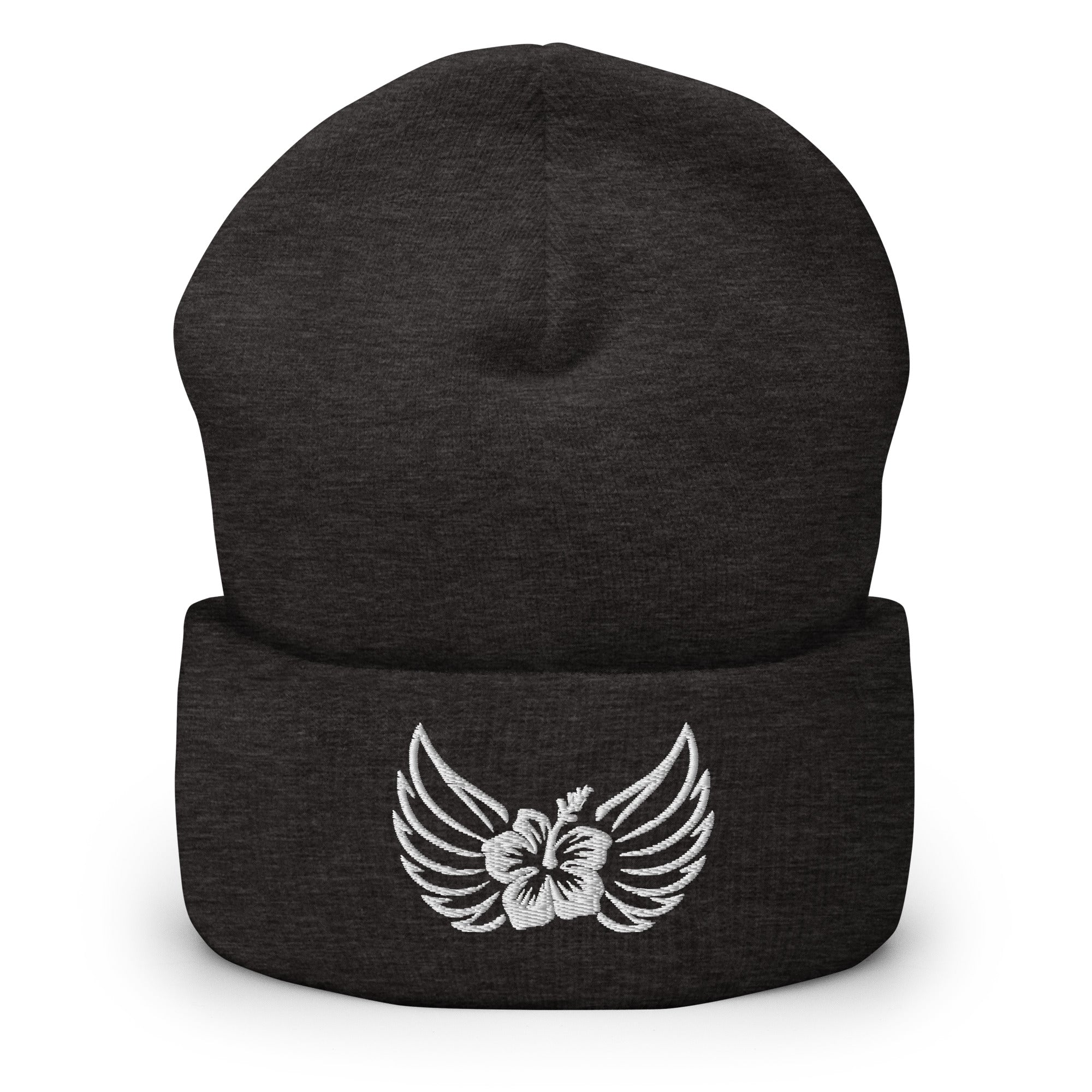 Aloha Valkyrie Wings & Hibiscus Cuffed Beanie - Hawaiian Vikings