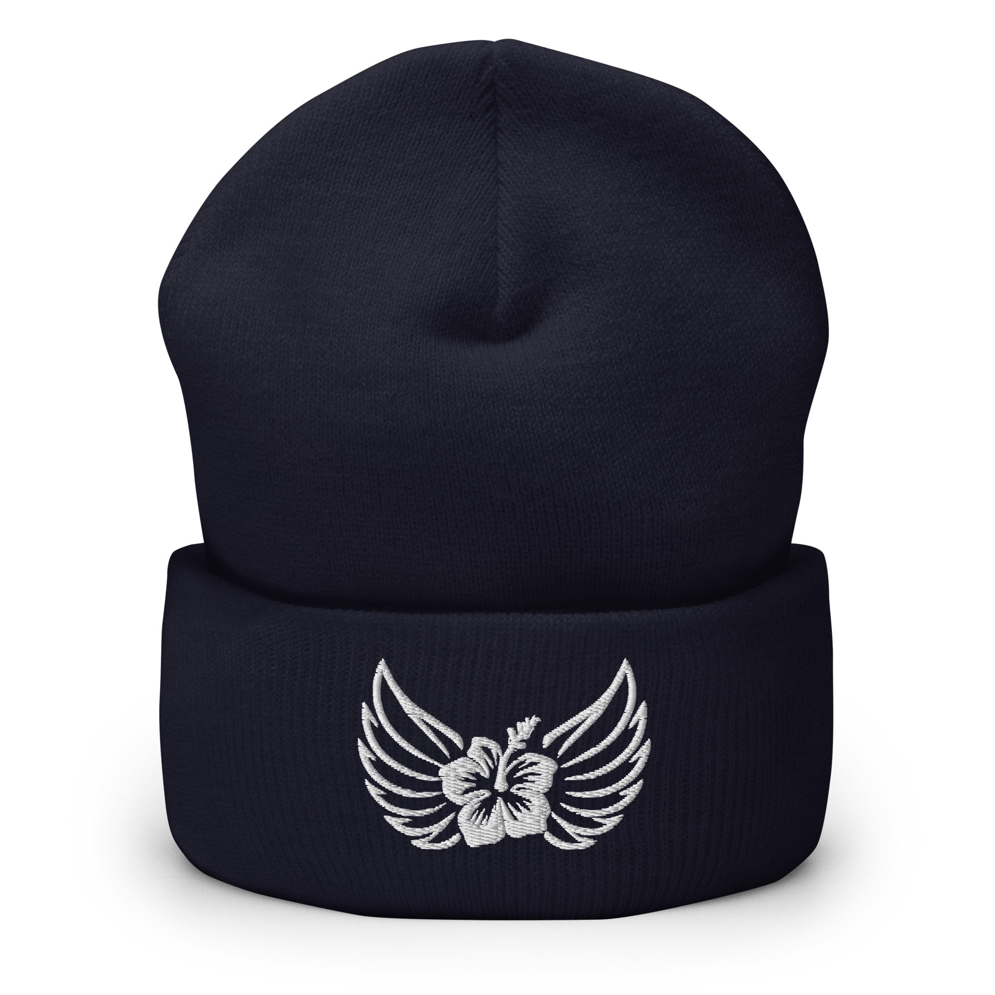 Aloha Valkyrie Wings & Hibiscus Cuffed Beanie - Hawaiian Vikings