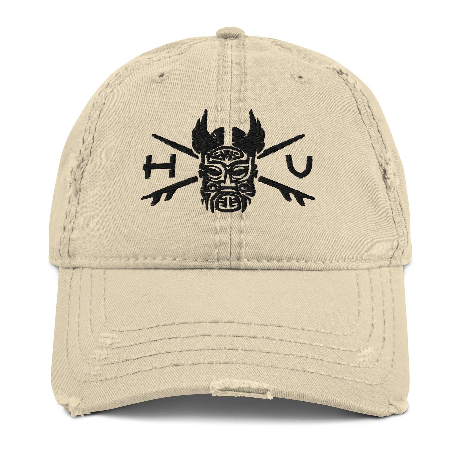 Tiki Mask Distressed Dad Hat - Hawaiian Vikings