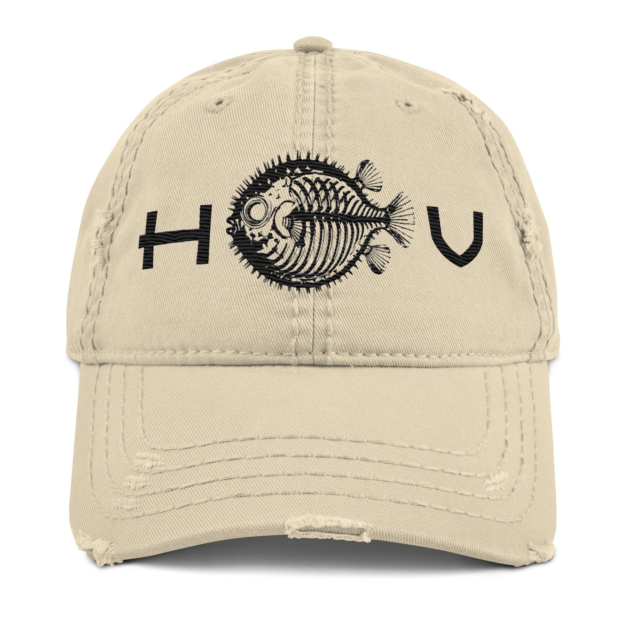 Pufferfish Distressed Dad Hat - Hawaiian Vikings