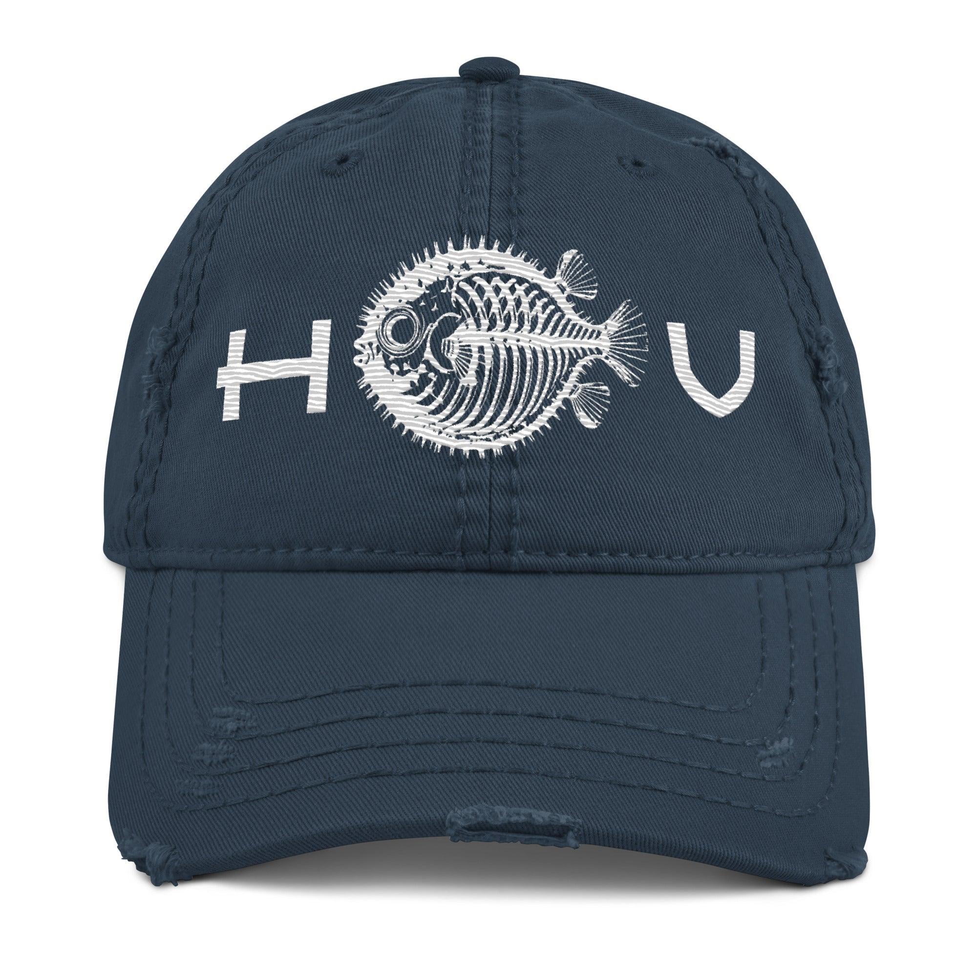 Pufferfish Distressed Dad Hat - Hawaiian Vikings