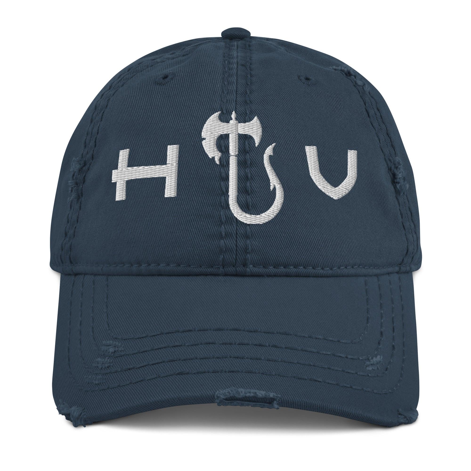 Hawaiian Vikings Hook Logo Distressed Dad Hat - Hawaiian Vikings