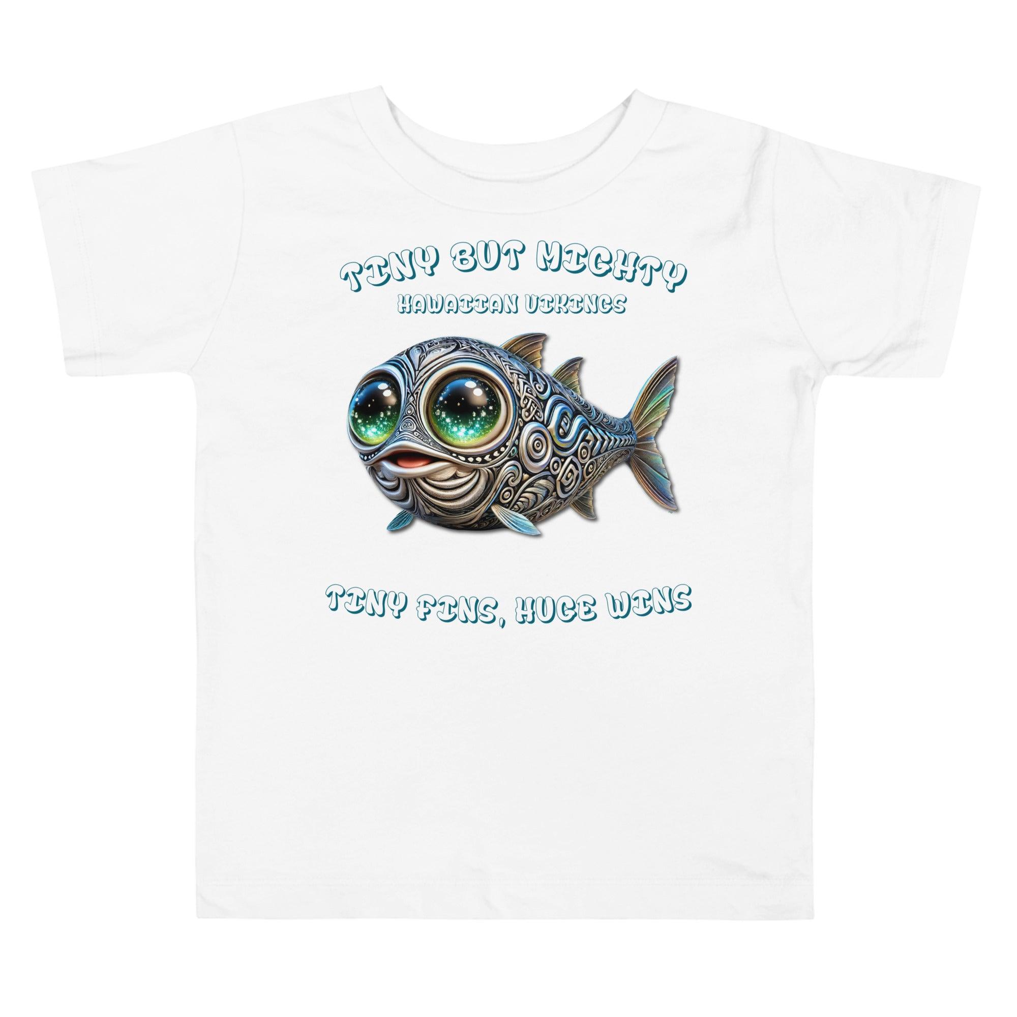 Tiny Fins, Huge Wins Toddler Short Sleeve Tee - Hawaiian Vikings