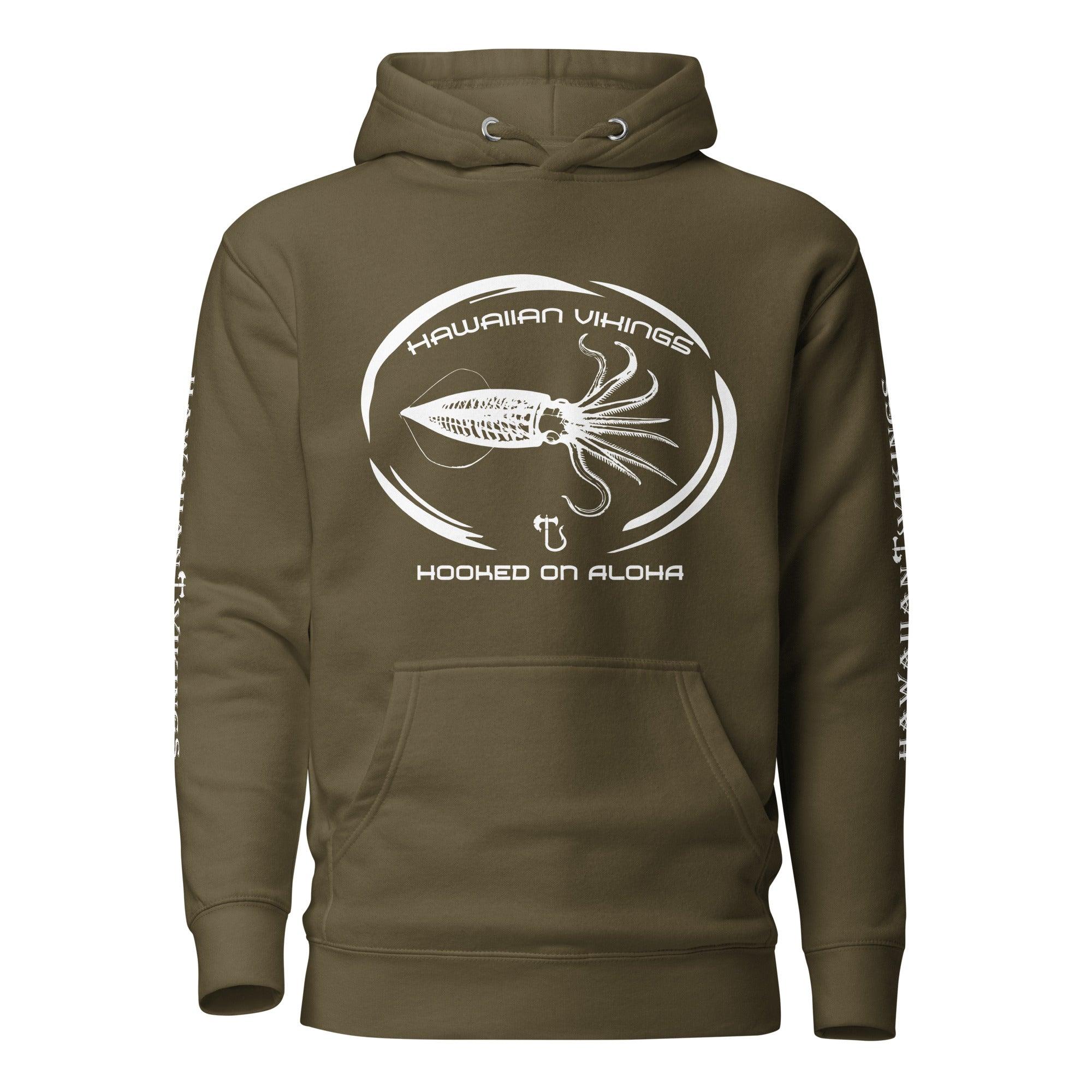 Hooked on Aloha: Squid Unisex Hoodie - Hawaiian Vikings