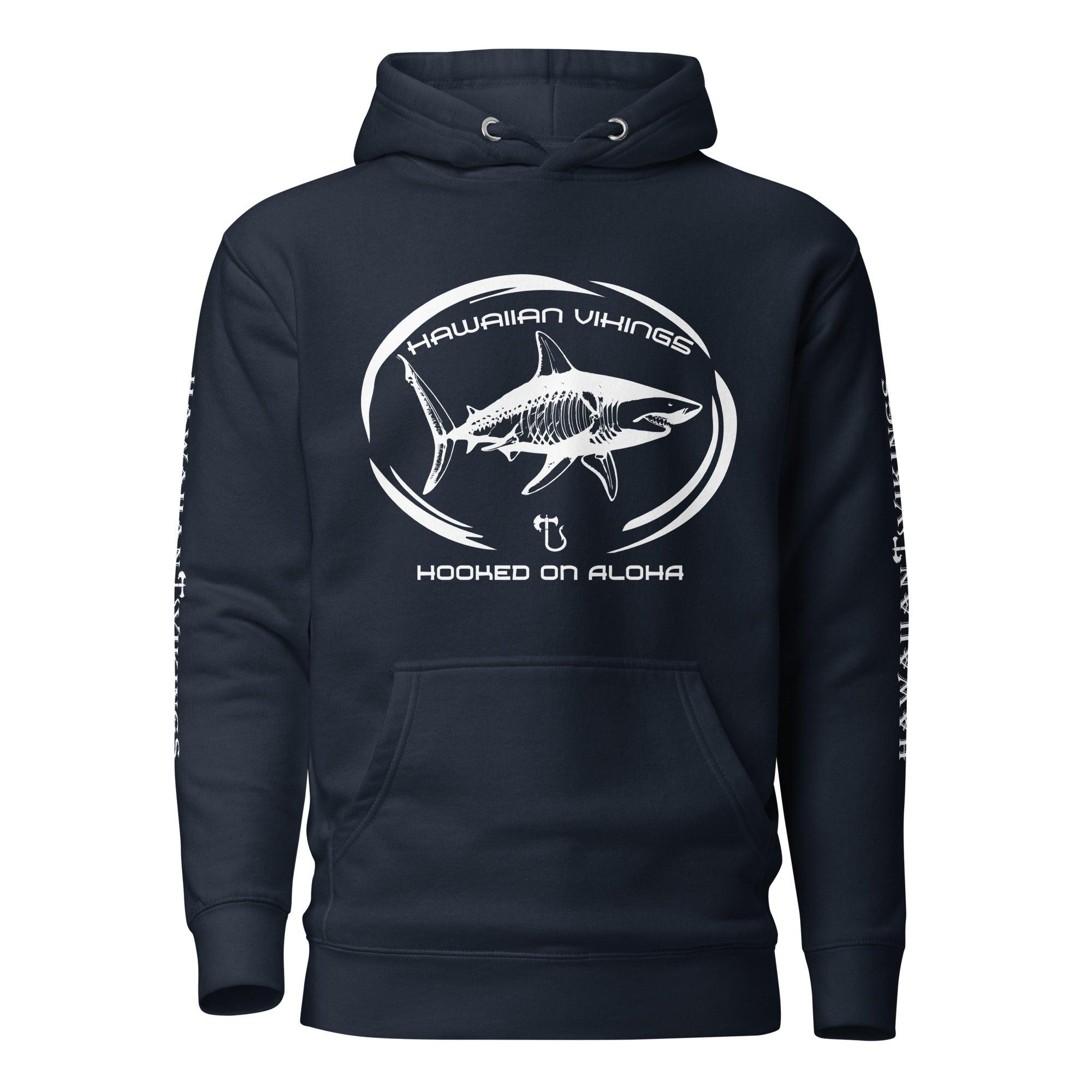 Hooked on Aloha: Shark Unisex Hoodie - Hawaiian Vikings