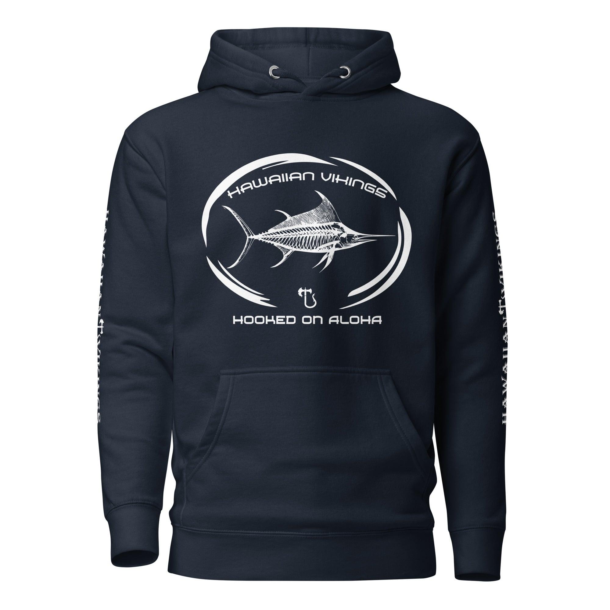 Hooked on Aloha: Marlin Unisex Hoodie - Hawaiian Vikings