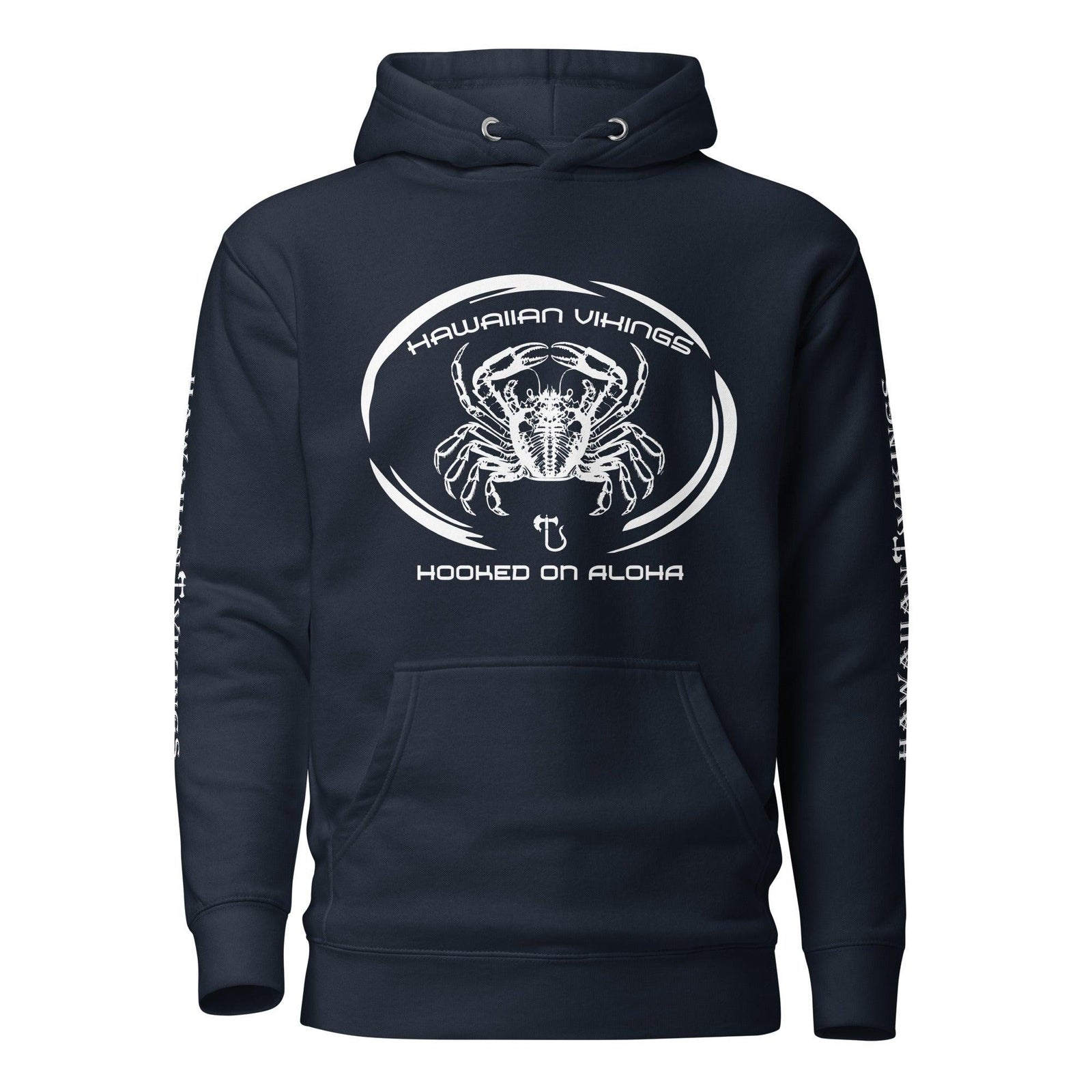 Hooked on Aloha: Crab Unisex Hoodie - Hawaiian Vikings