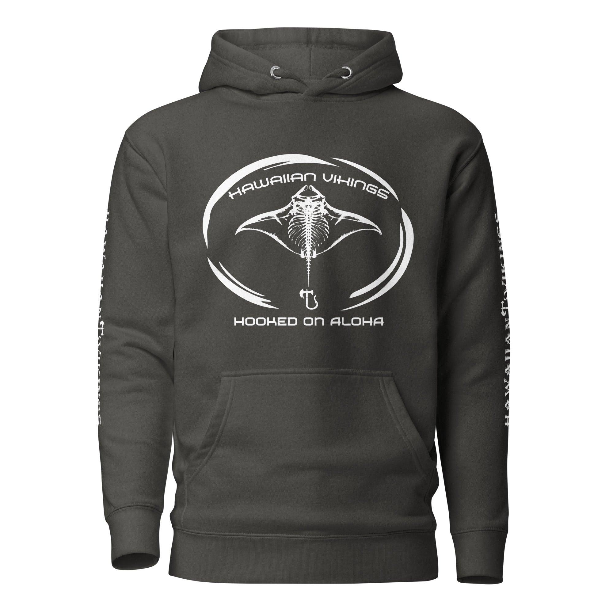 Hooked on Aloha: Manta Ray Unisex Hoodie - Hawaiian Vikings