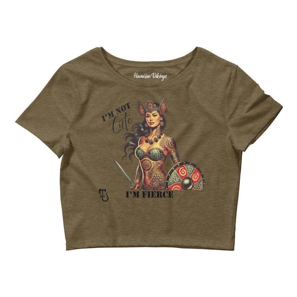 I'm Not Cute, I'm Fierce Women’s Crop Tee - Hawaiian Vikings