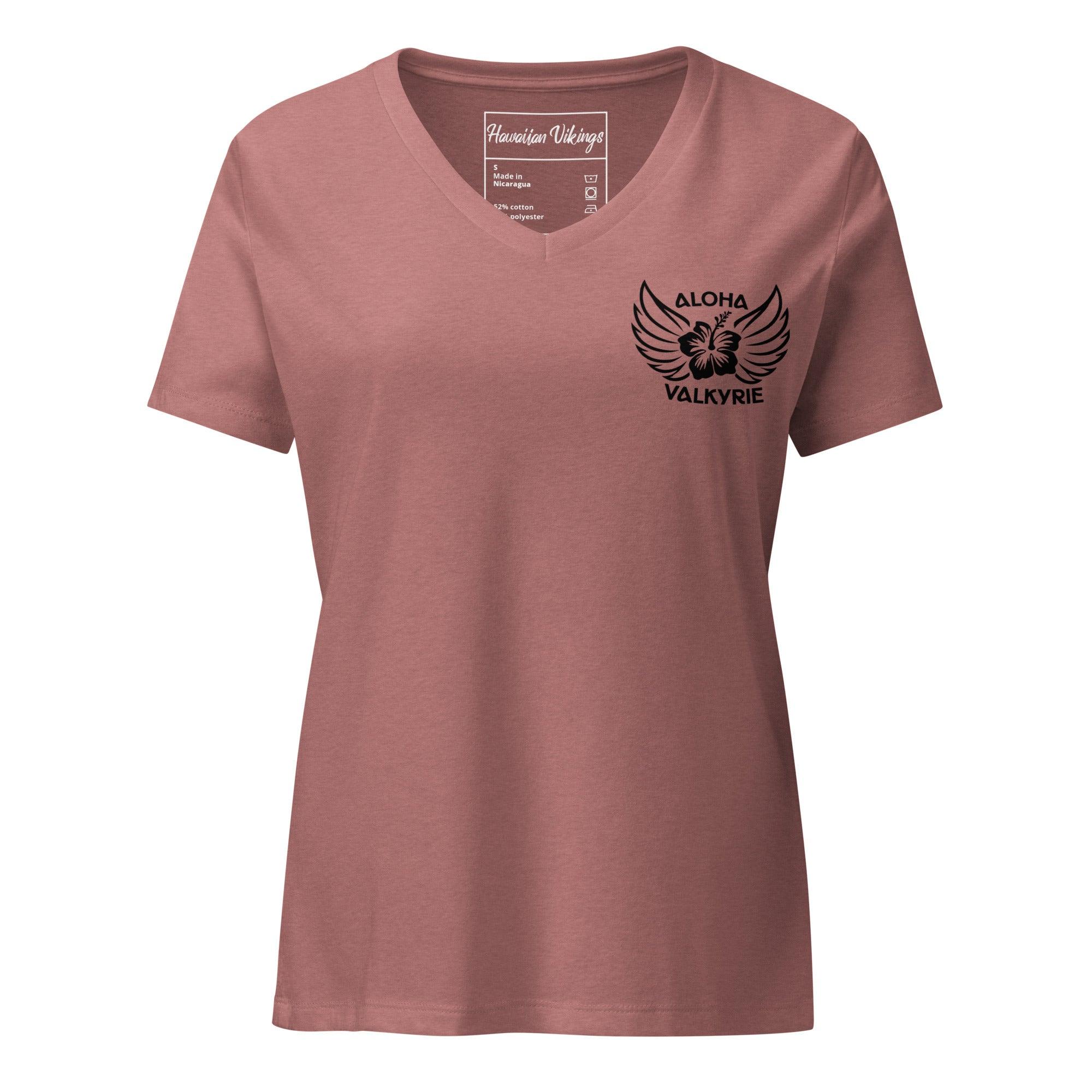 Sexy Shield Maiden Women’s Relaxed V-Neck T-shirt - Hawaiian Vikings