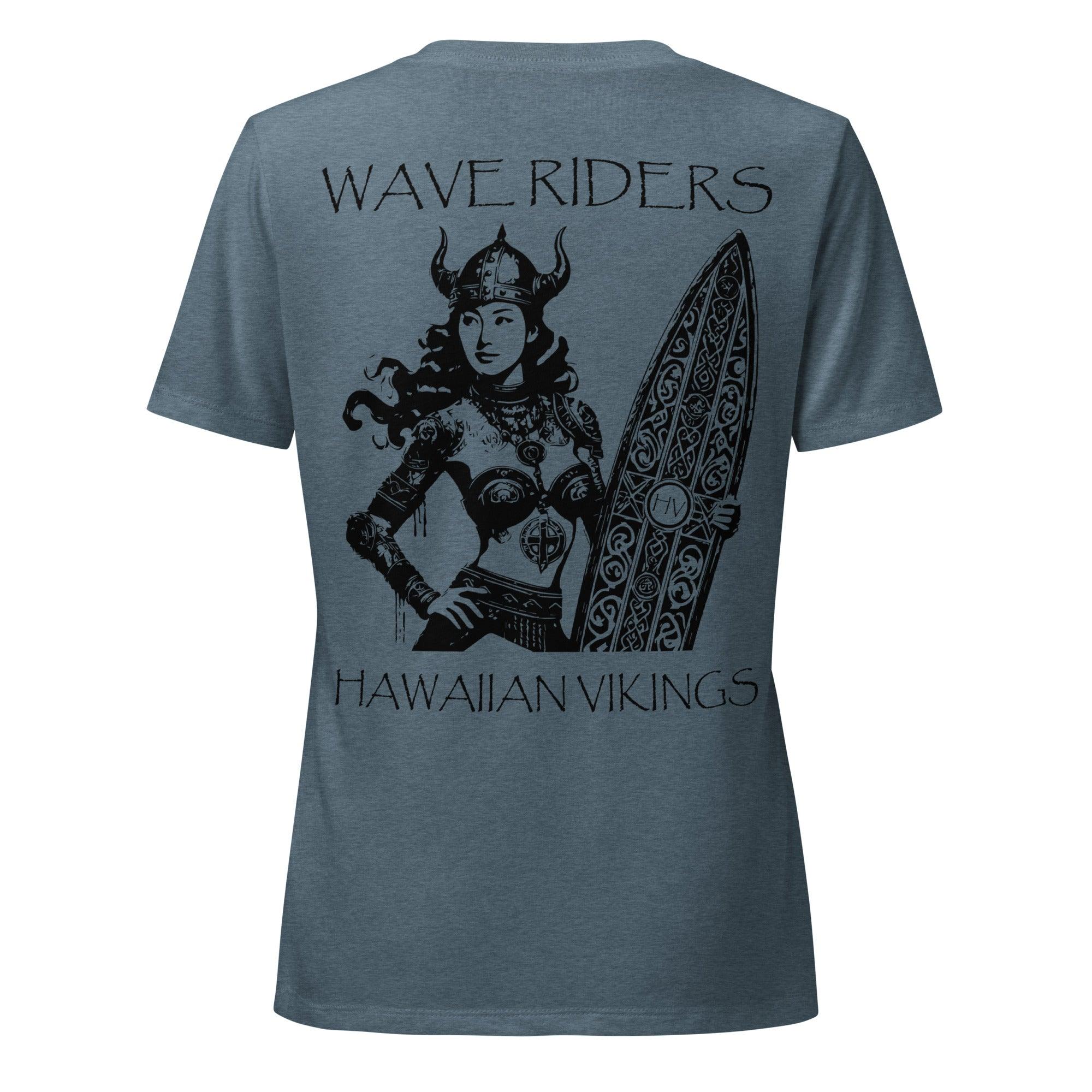 Wave Warrior Women's Relaxed V-Neck T-Shirt - Hawaiian Vikings