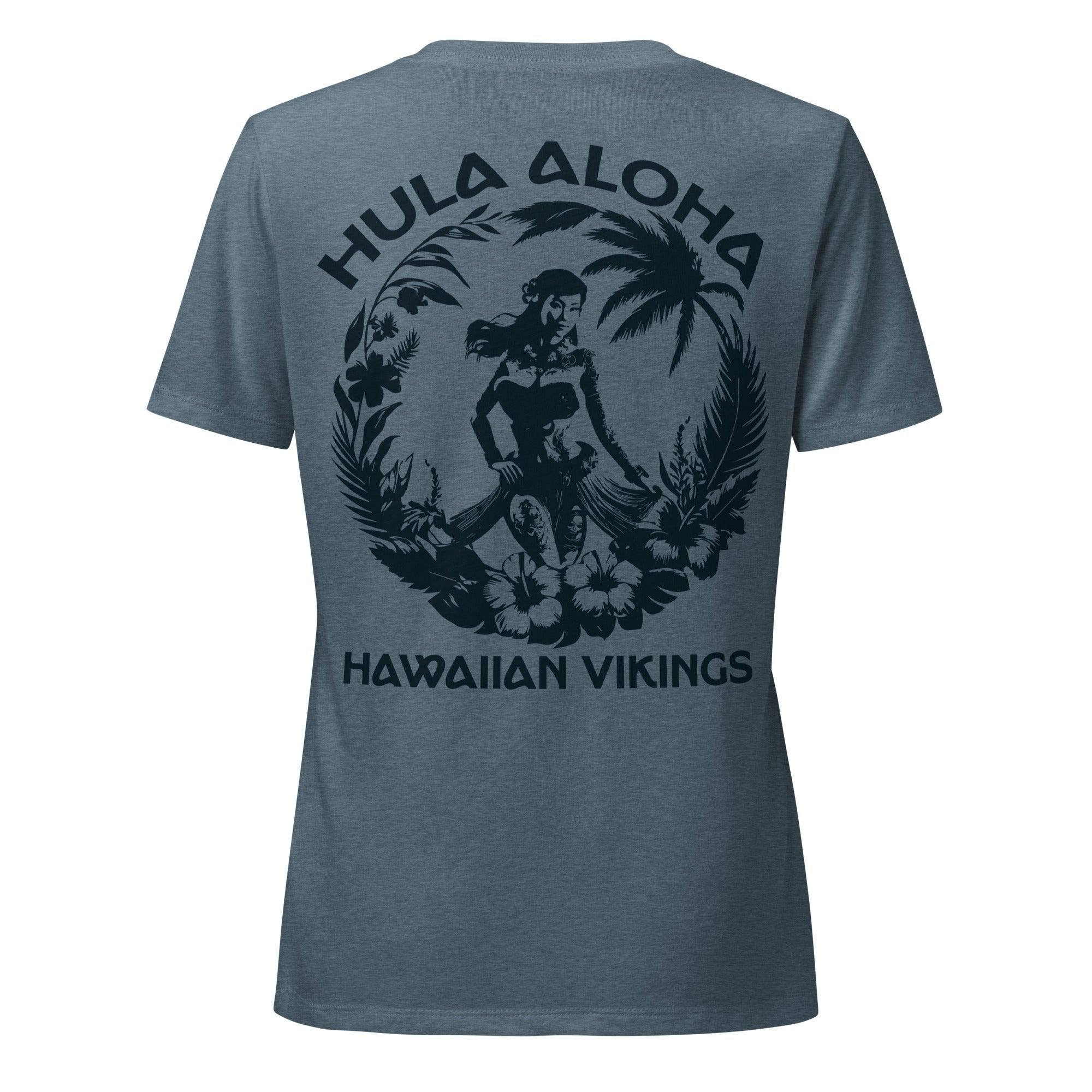 Hula Aloha Women's Relaxed V-Neck T-Shirt - Hawaiian Vikings