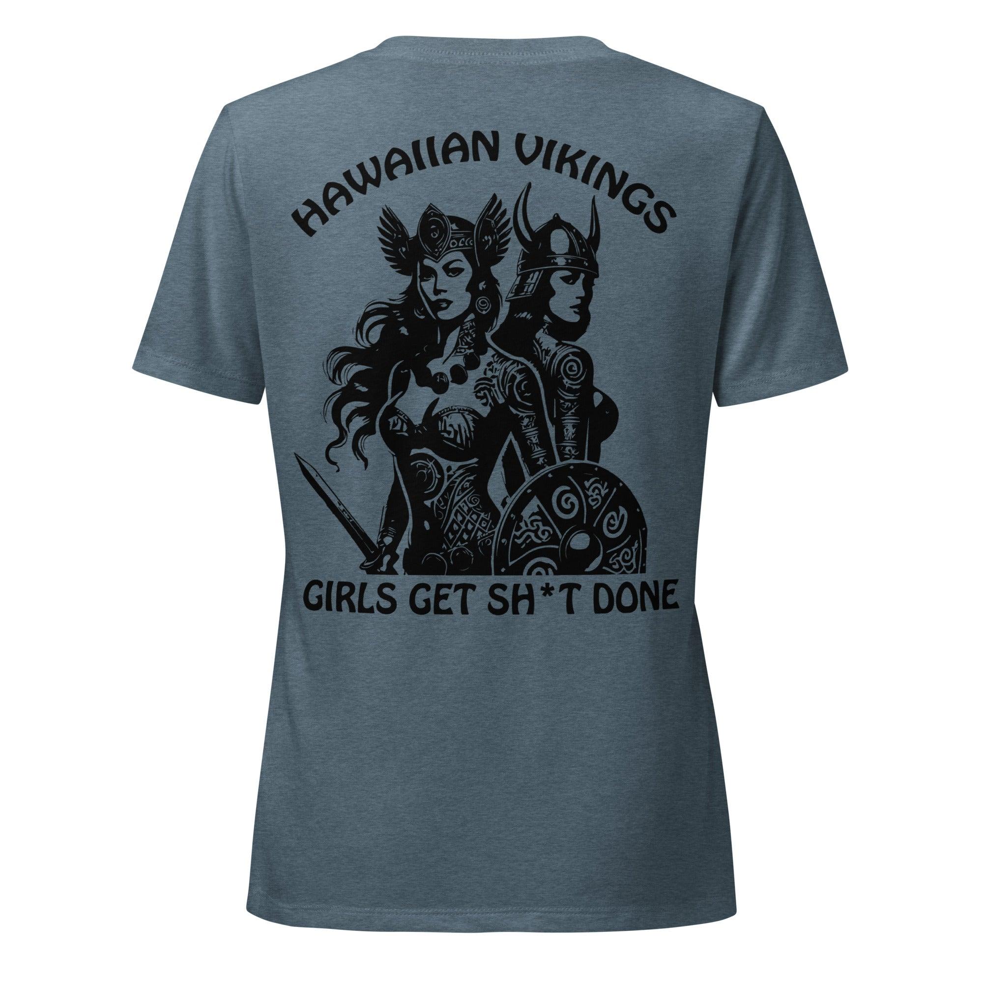 Girls Get Sh*t Done Women's Relaxed V-Neck T-Shirt - Hawaiian Vikings