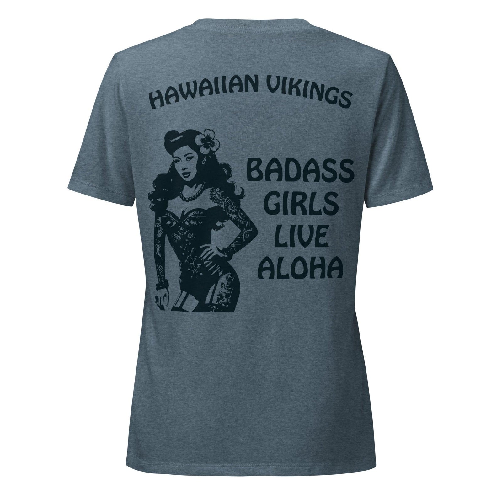 Badass Girls Live Aloha Women’s relaxed v-neck t-shirt - Hawaiian Vikings