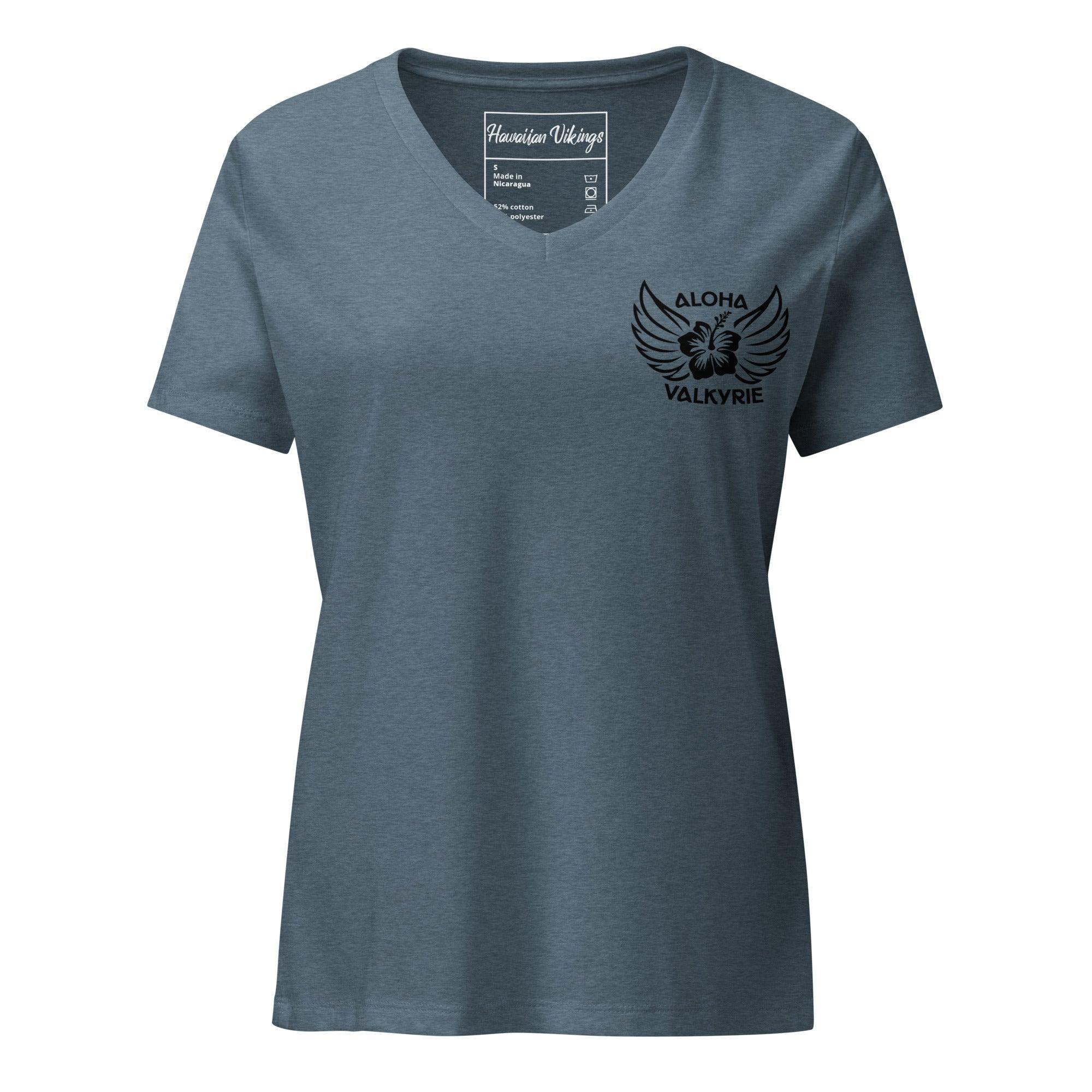 Valkyrie Ready for Battle Women's Relaxed V-Neck T-Shirt - Hawaiian Vikings