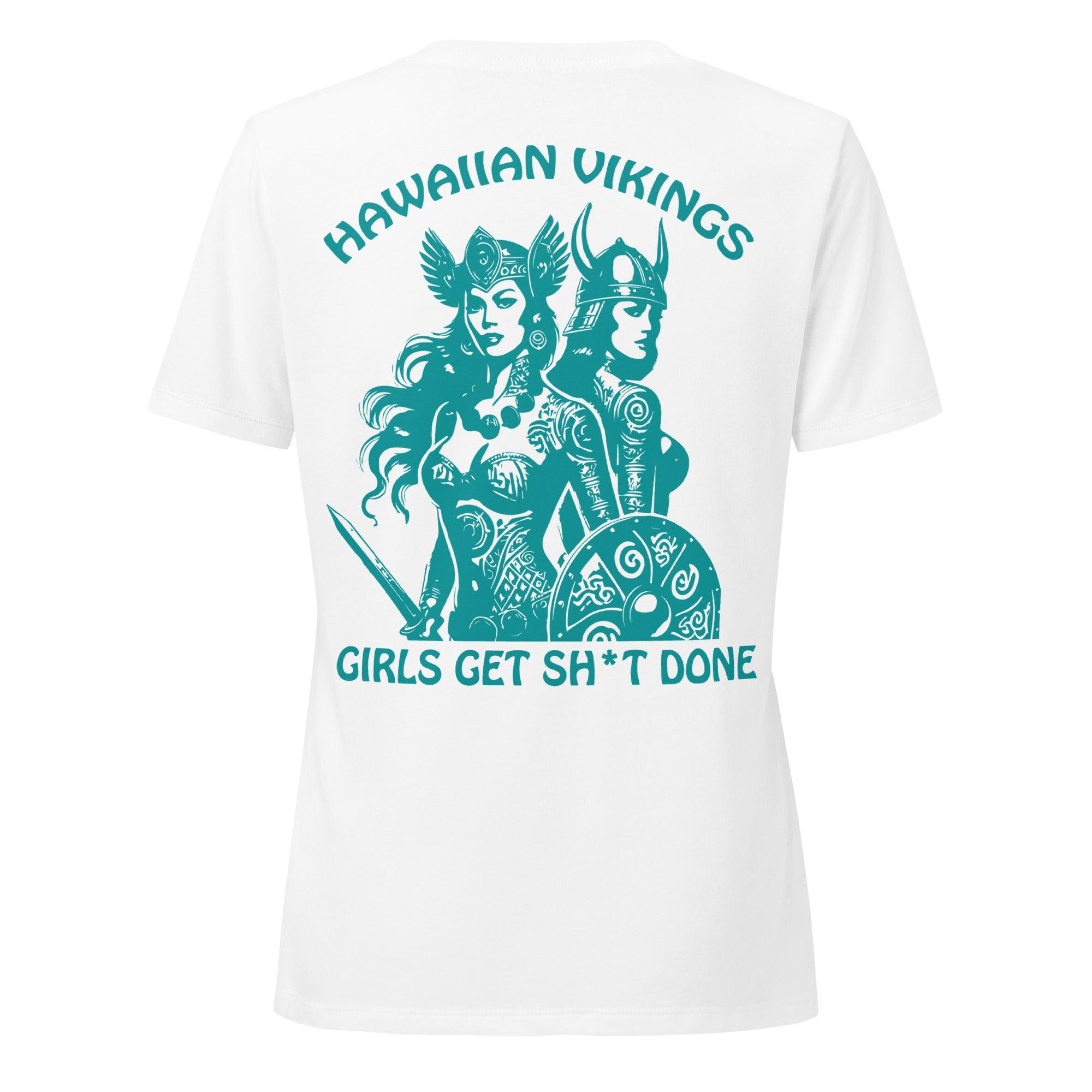 Girls Get Sh*t Done Women's Relaxed V-Neck T-Shirt - Hawaiian Vikings