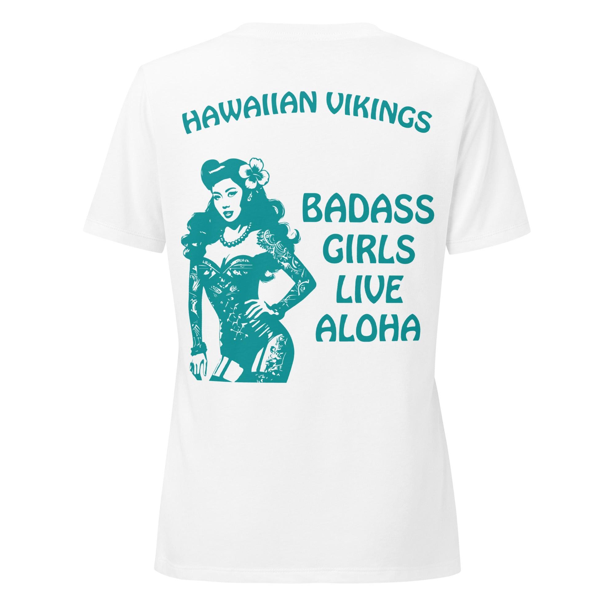 Badass Girls Live Aloha Women’s relaxed v-neck t-shirt - Hawaiian Vikings