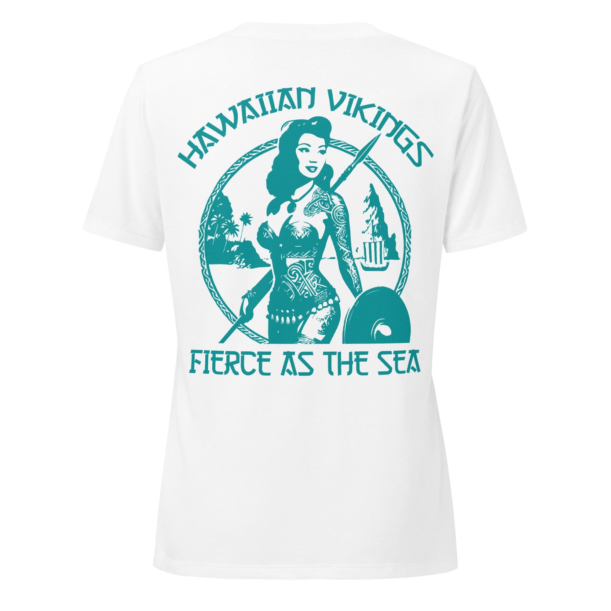 Fierce as the Sea Women’s Relaxed V-Neck T-Shirt - Hawaiian Vikings