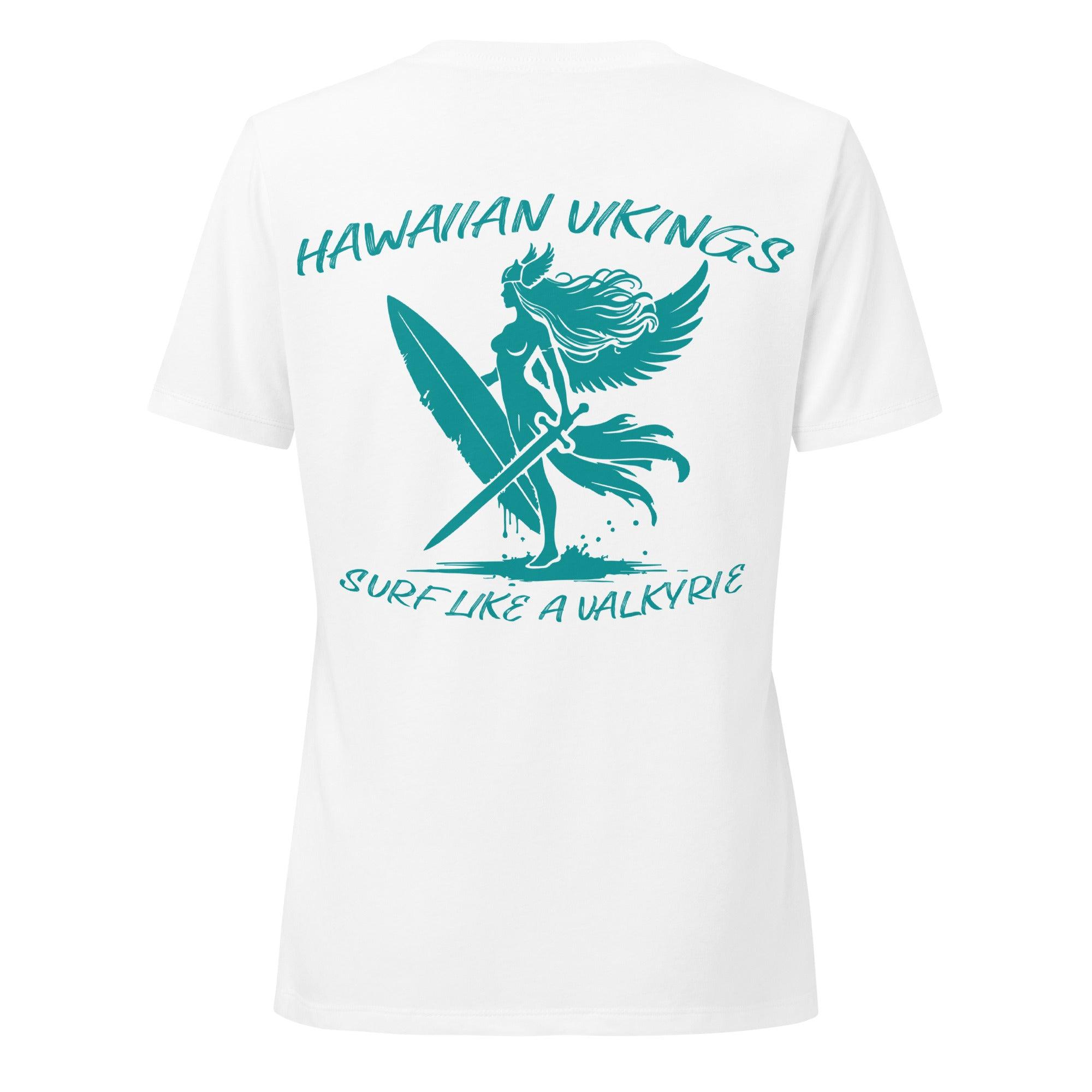 Surf Like a Valkyrie Women’s relaxed v-neck t-shirt - Hawaiian Vikings