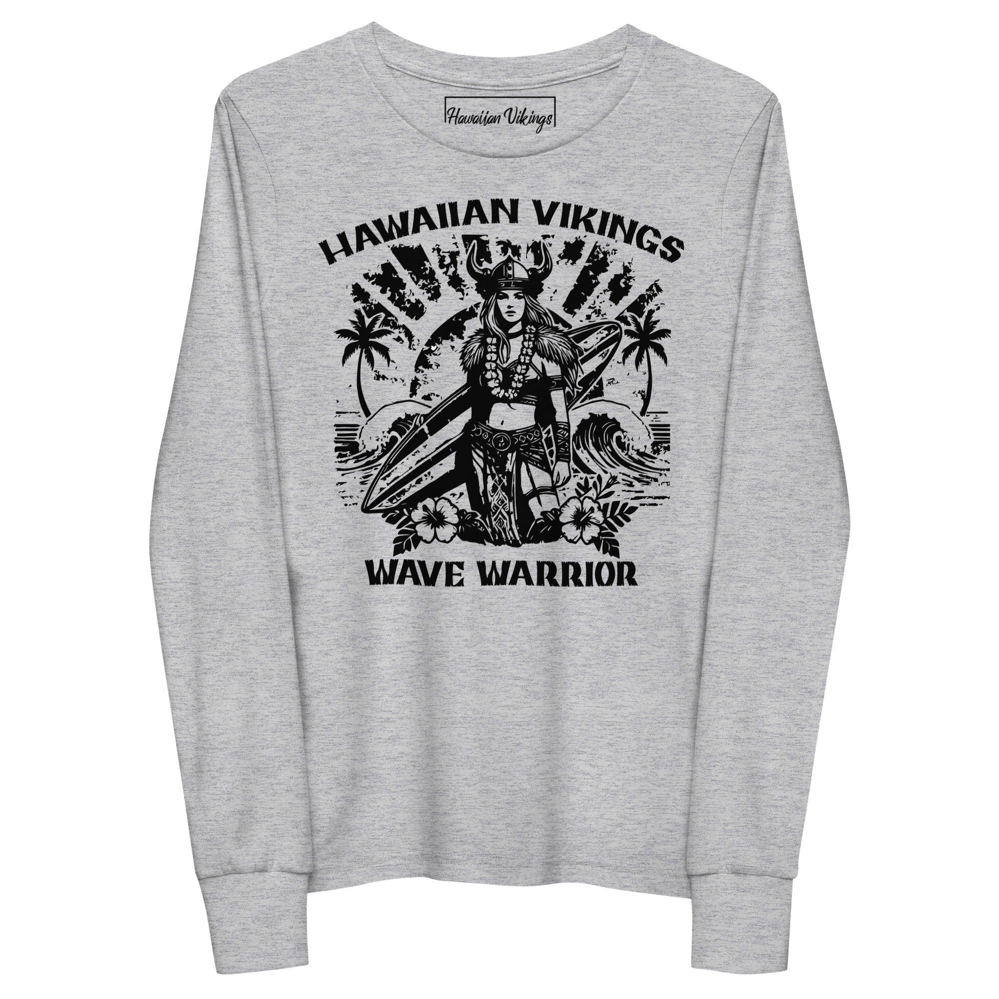 Wave Warrior Girl's Long Sleeve Tee - Hawaiian Vikings