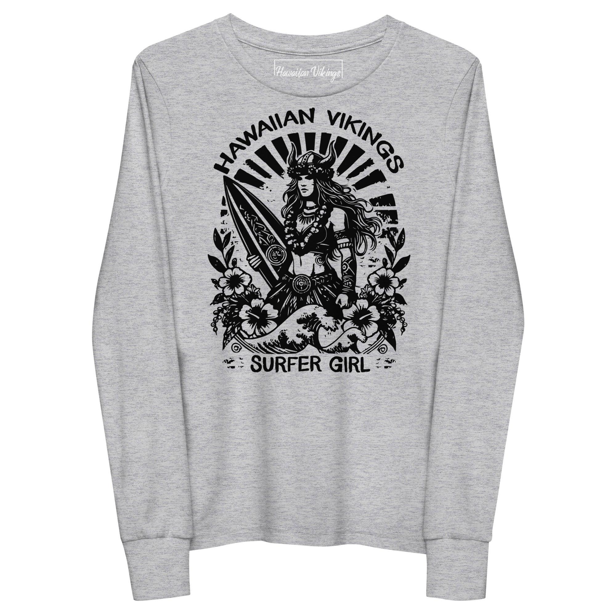 Surfer Girl Girl's Long Sleeve Tee - Hawaiian Vikings