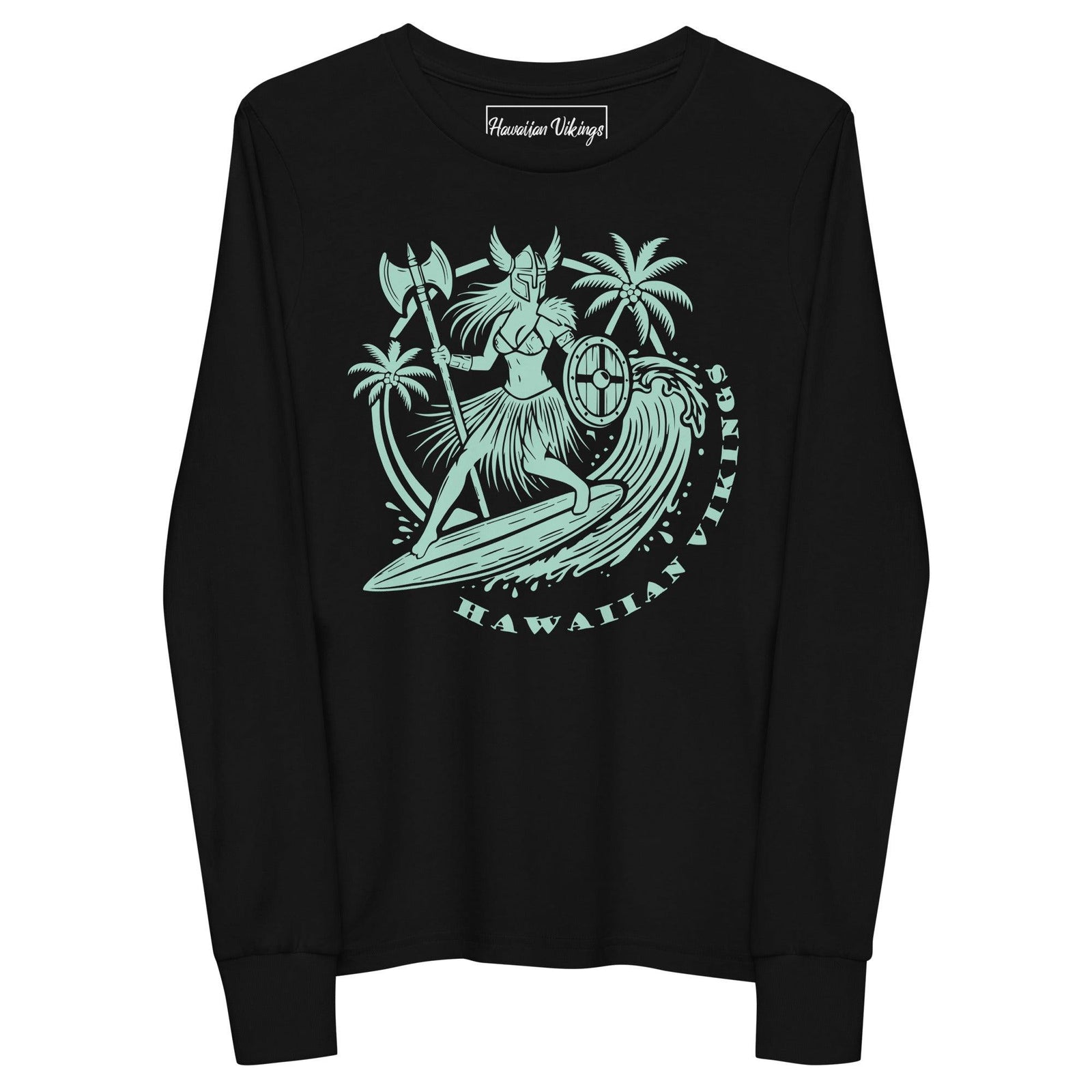 Freyja Surfing Girl's Long Sleeve Tee - Hawaiian Vikings