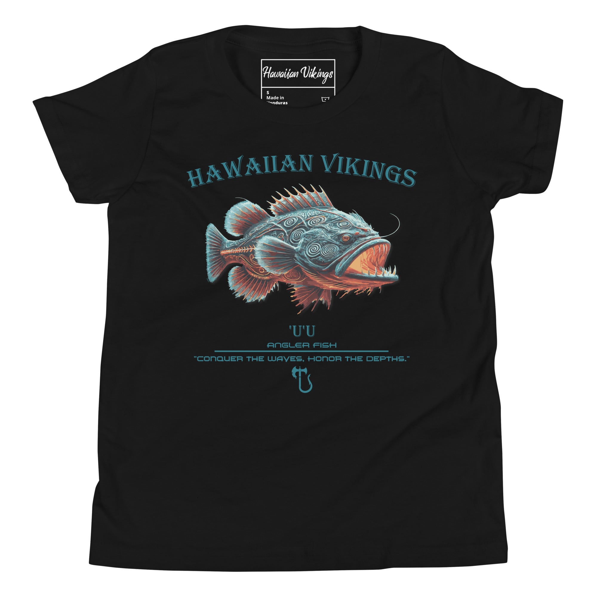 Angler Fish Youth Short Sleeve T-Shirt - Hawaiian Vikings