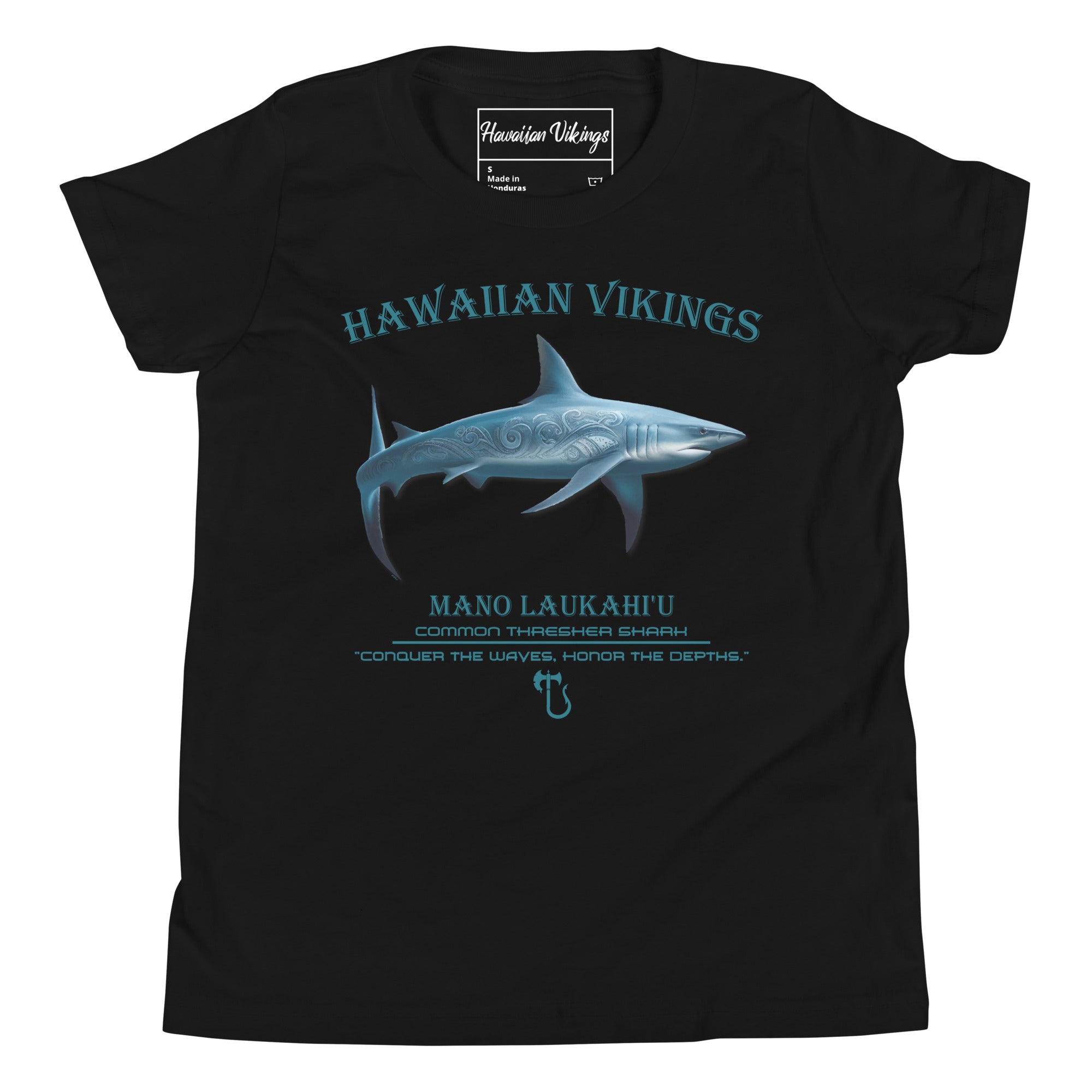 Common Thresher Shark Youth Short Sleeve T-Shirt - Hawaiian Vikings