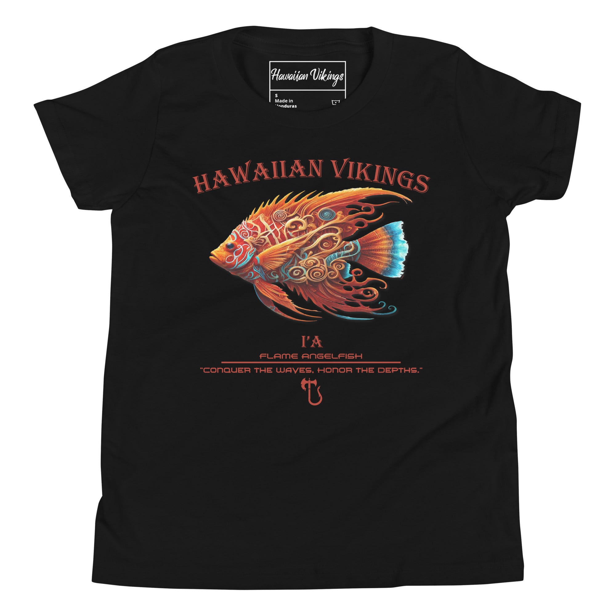 Flame Angelfish Youth Short Sleeve T-Shirt - Hawaiian Vikings