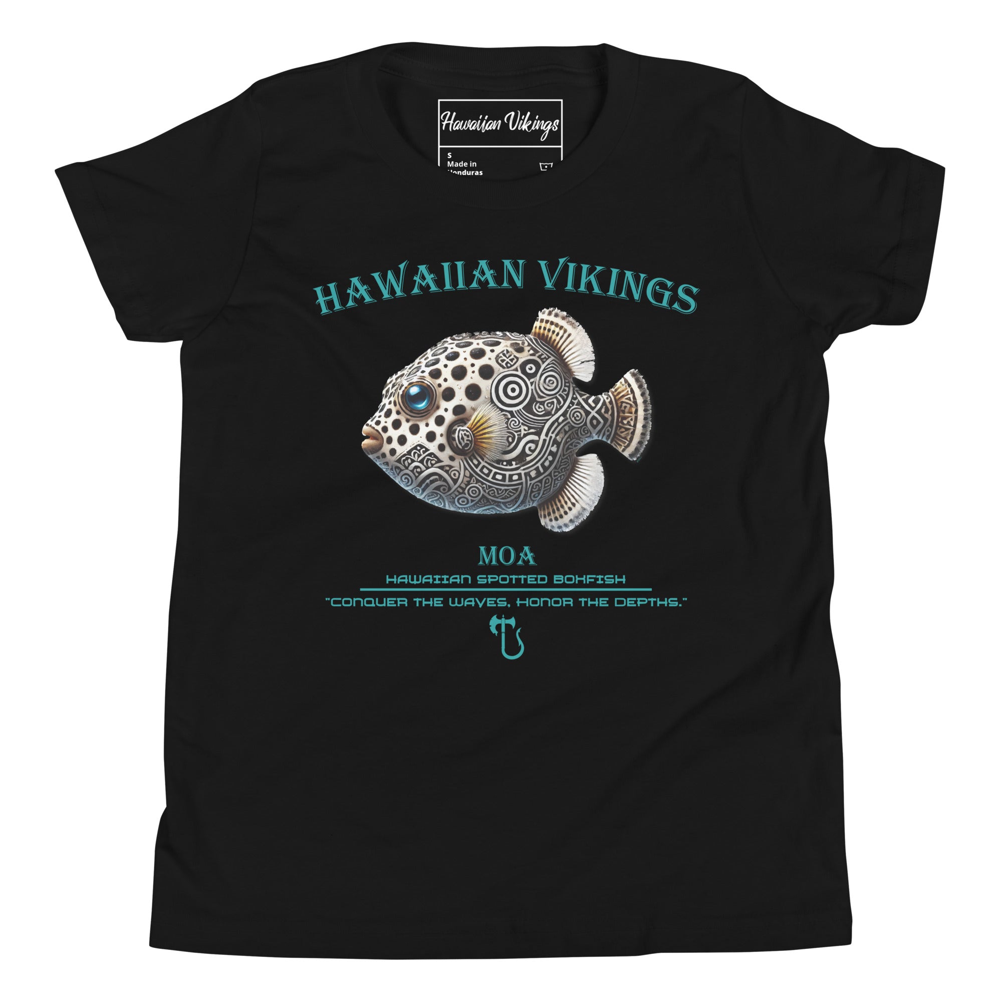 Hawaiian Spotted Boxfish Youth Short Sleeve T-Shirt - Hawaiian Vikings