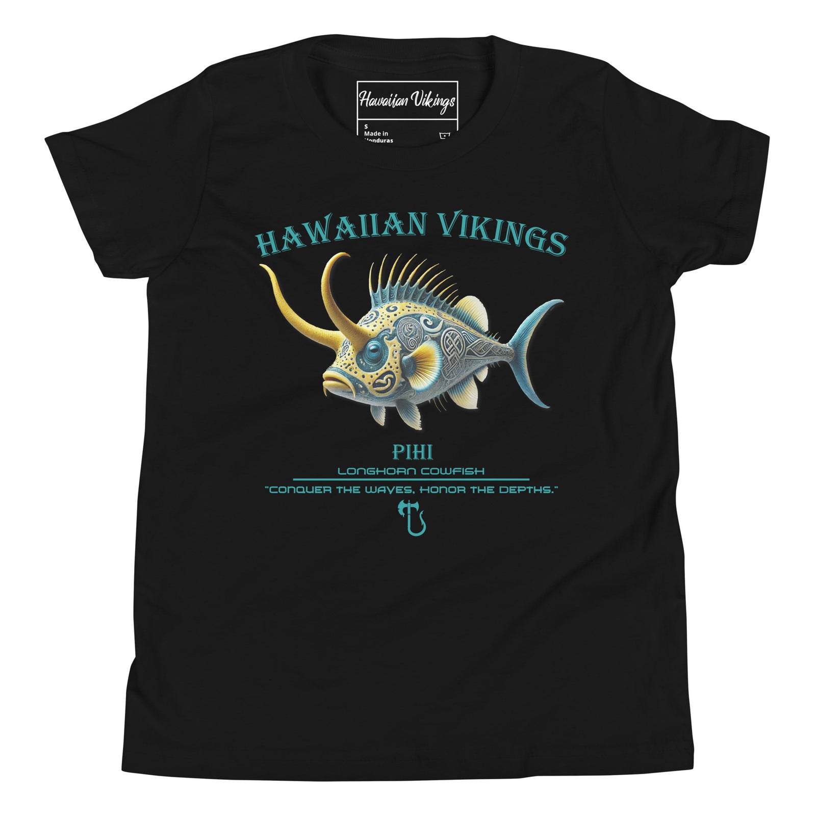 Longhorn Cowfish Youth Short Sleeve T-Shirt - Hawaiian Vikings