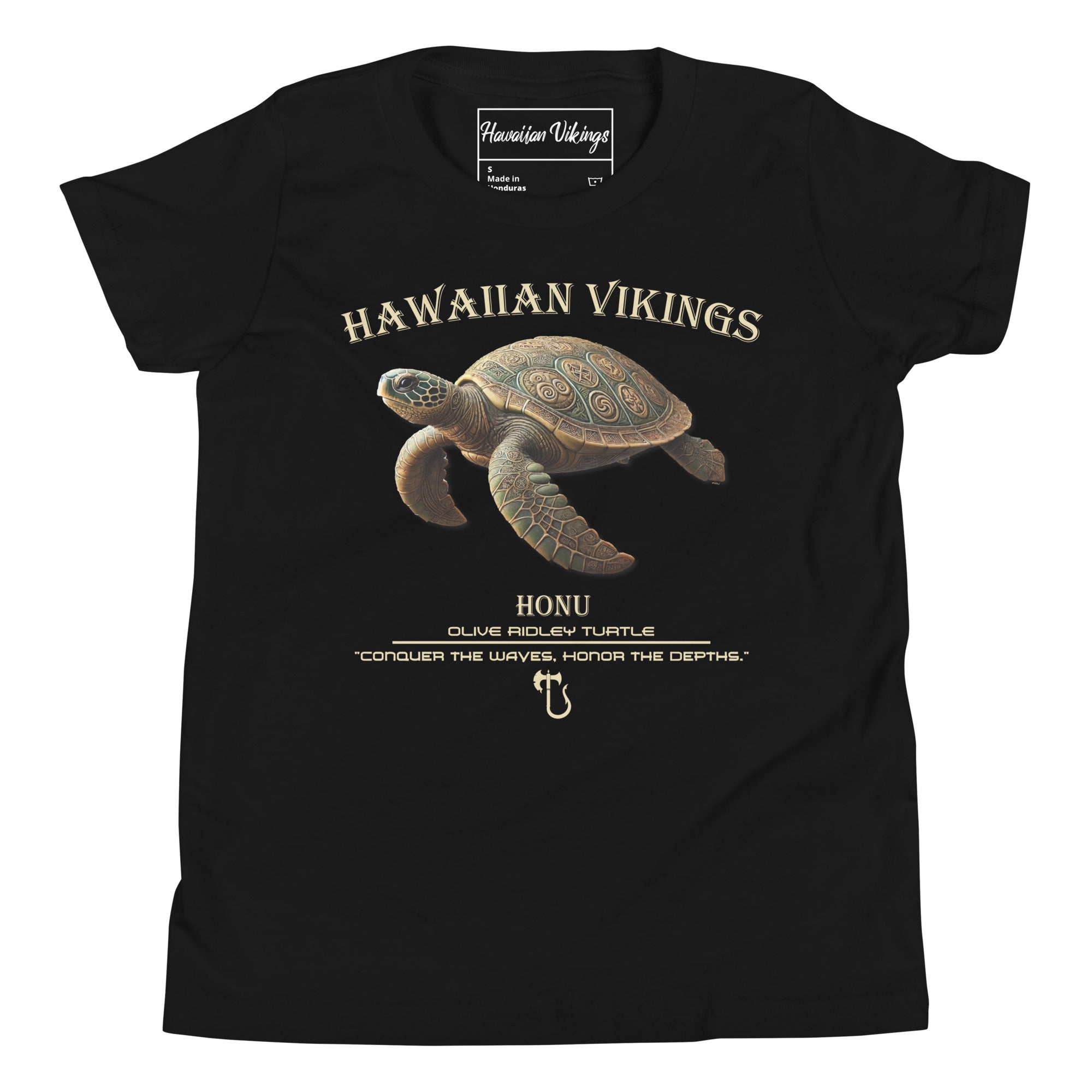 Olive Ridley Turtle Youth Short Sleeve T-Shirt - Hawaiian Vikings