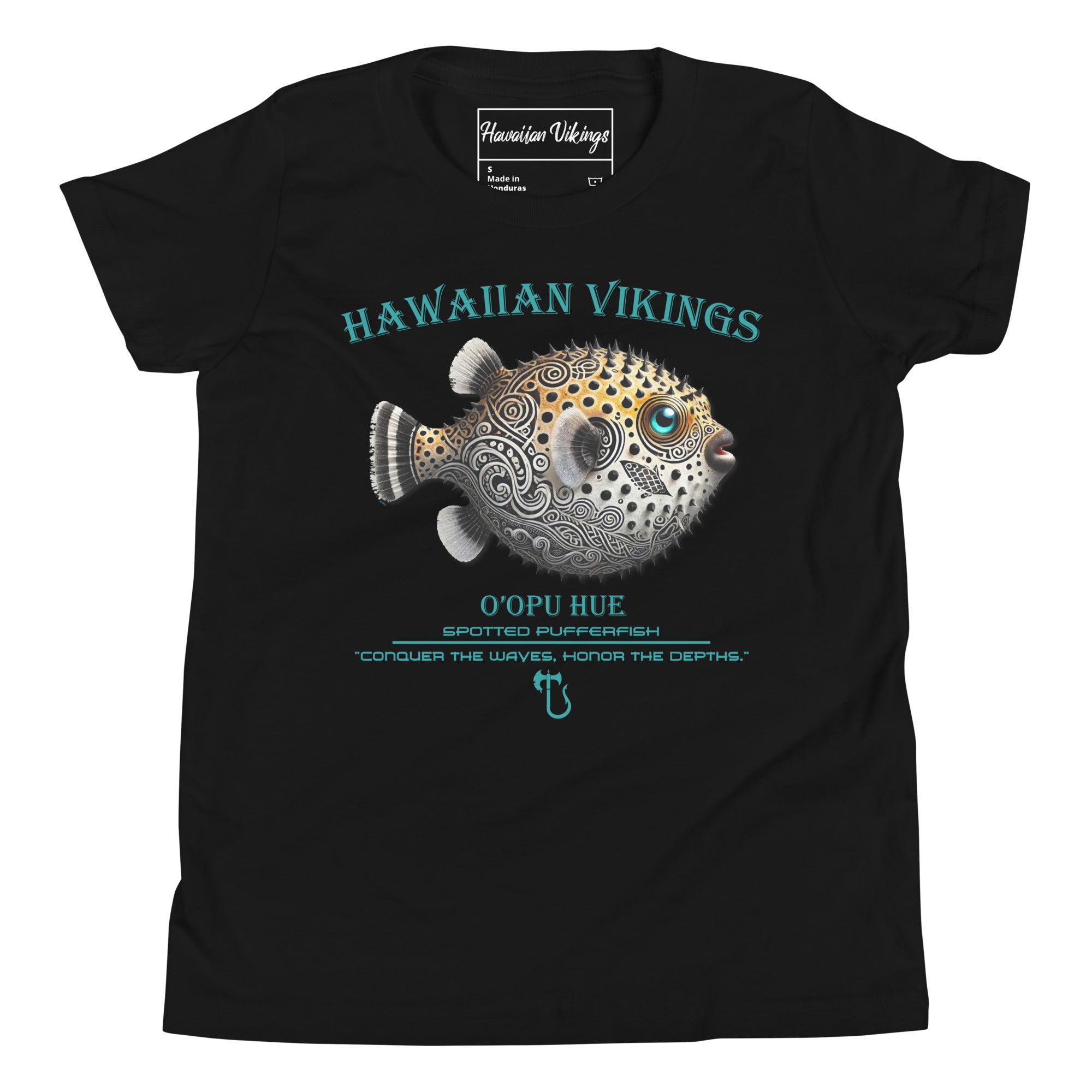 Spotted Pufferfish Youth Short Sleeve T-Shirt - Hawaiian Vikings