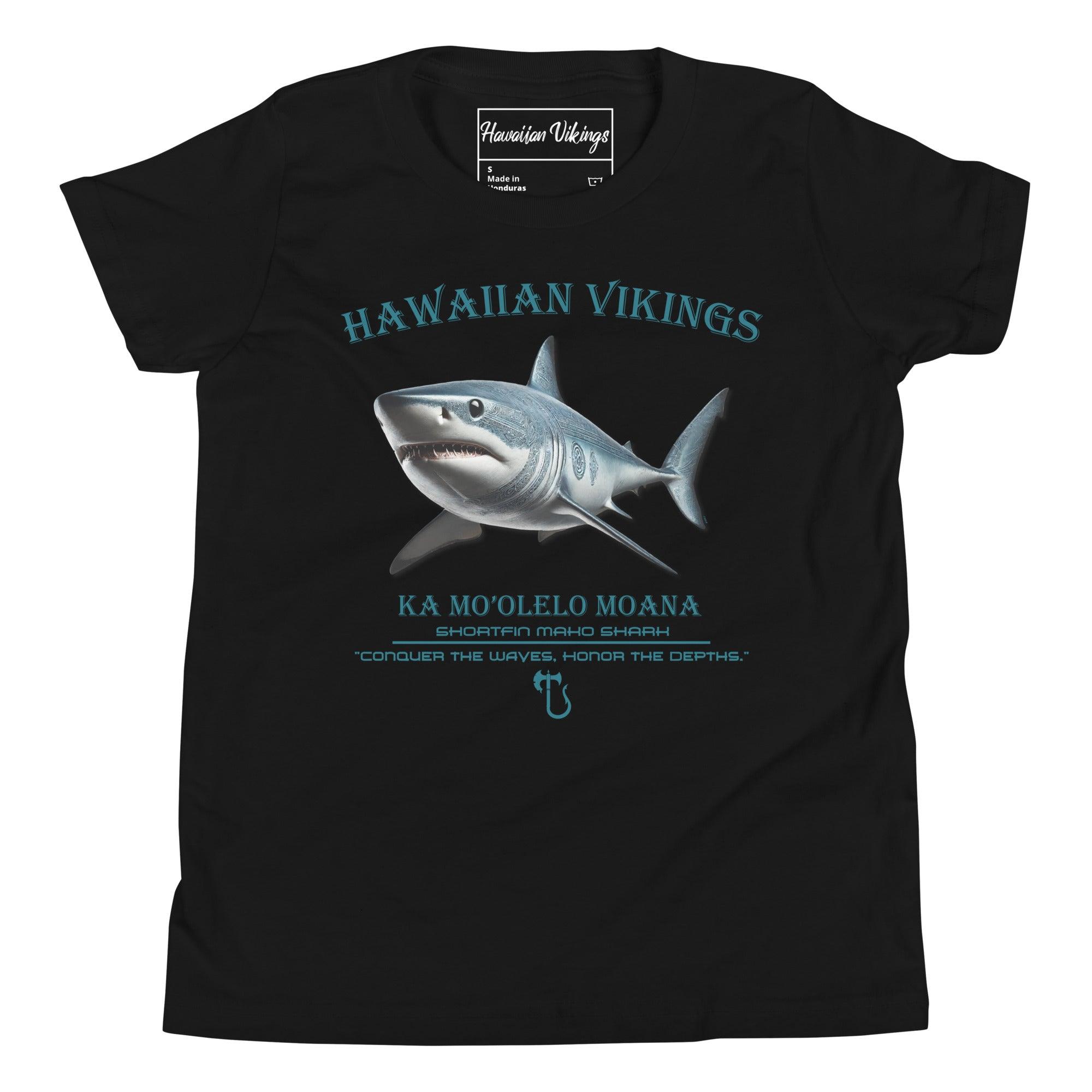 Shortfin Mako Shark Youth Short Sleeve T-Shirt - Hawaiian Vikings