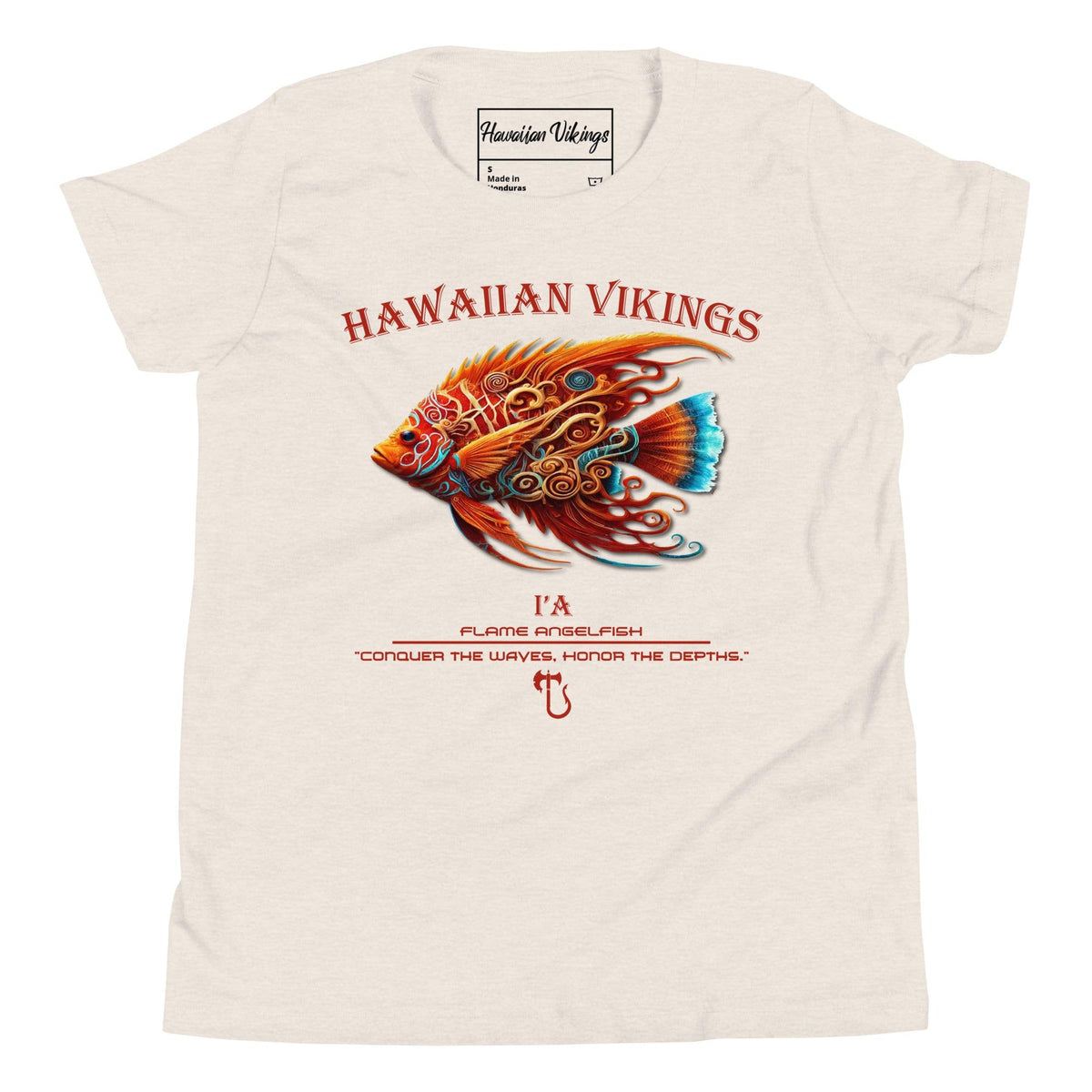 Flame Angelfish Youth Short Sleeve T-Shirt - Hawaiian Vikings