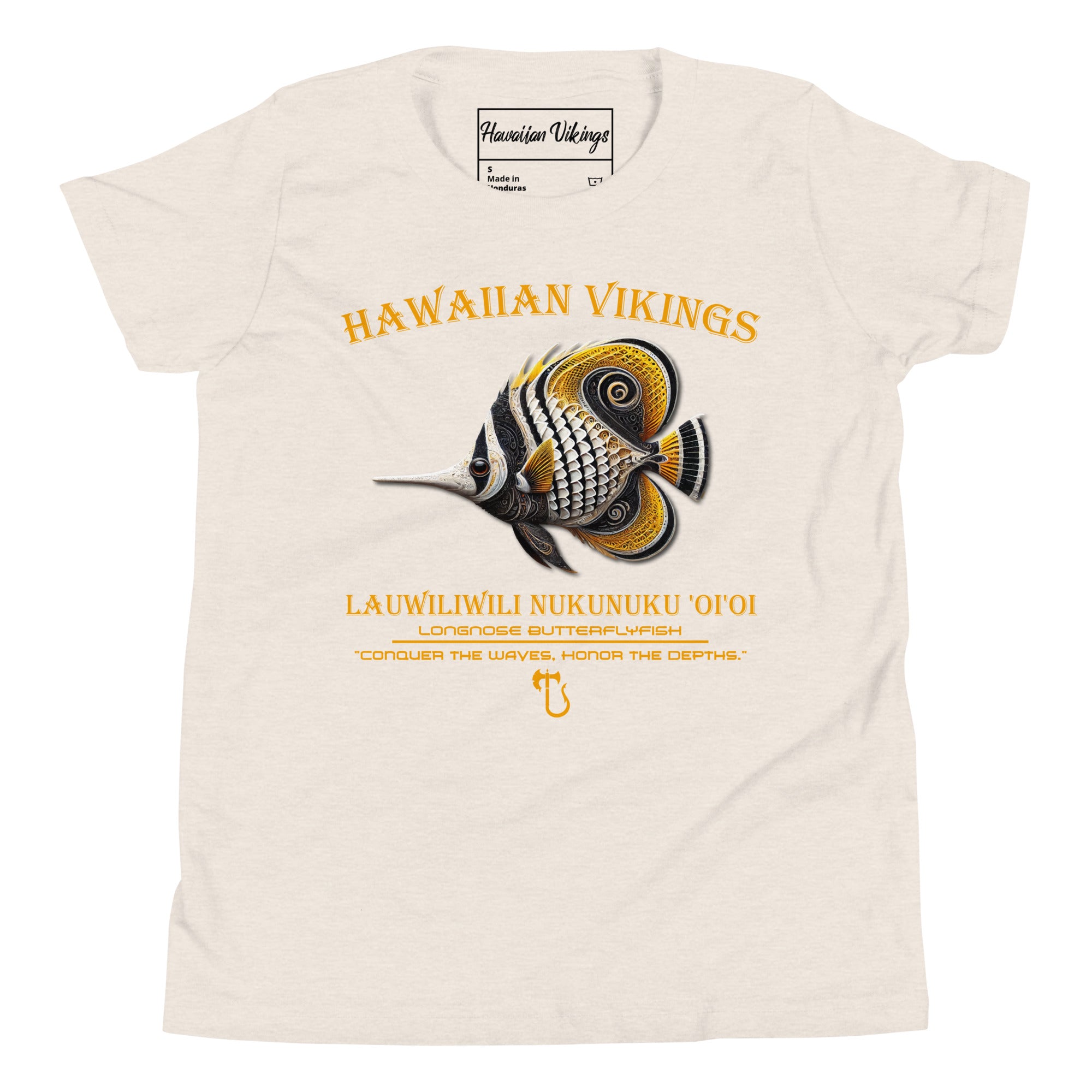 Longnose Butterflyfish Youth Short Sleeve T-Shirt - Hawaiian Vikings