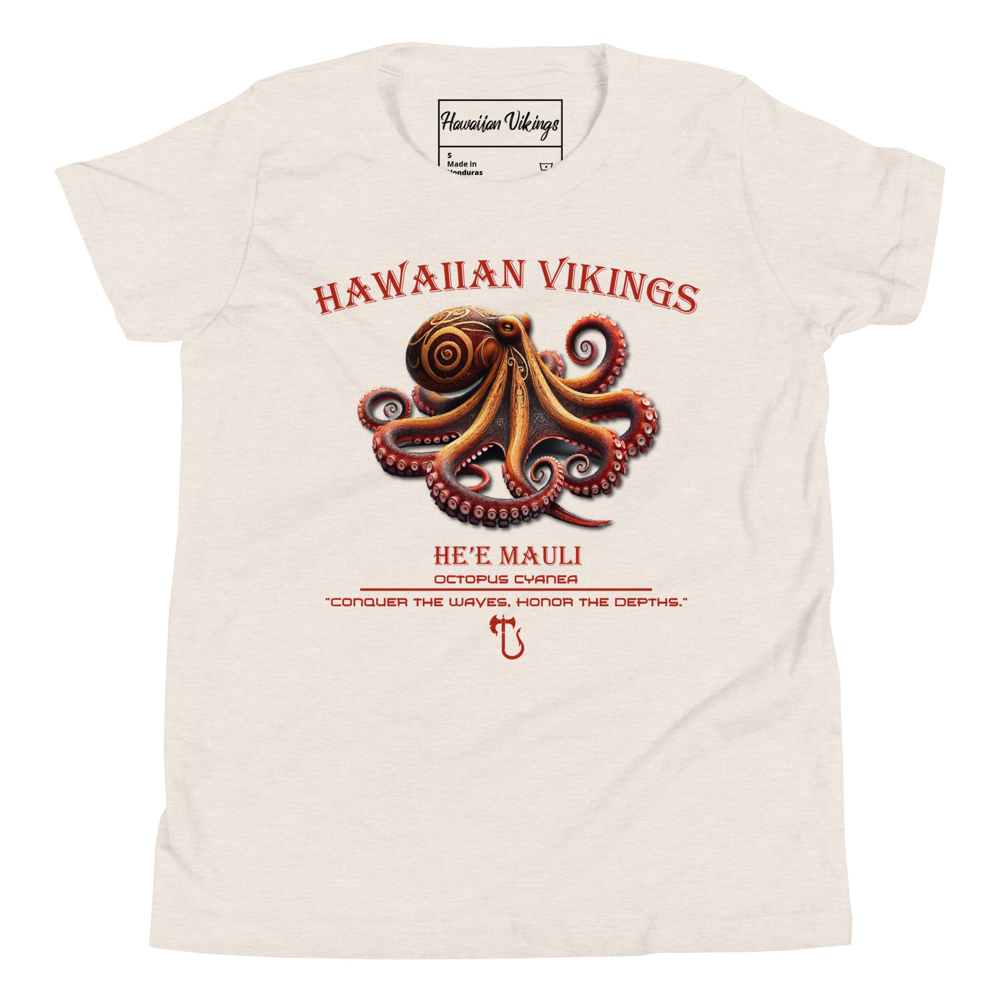 Octopus Cyanea Youth Short Sleeve T-Shirt - Hawaiian Vikings