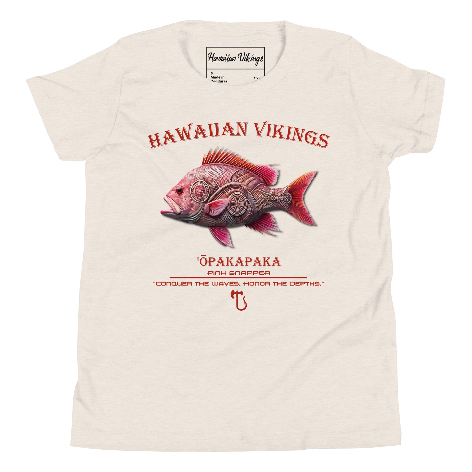 Pacific Pink Snapper Youth Short Sleeve T-Shirt - Hawaiian Vikings