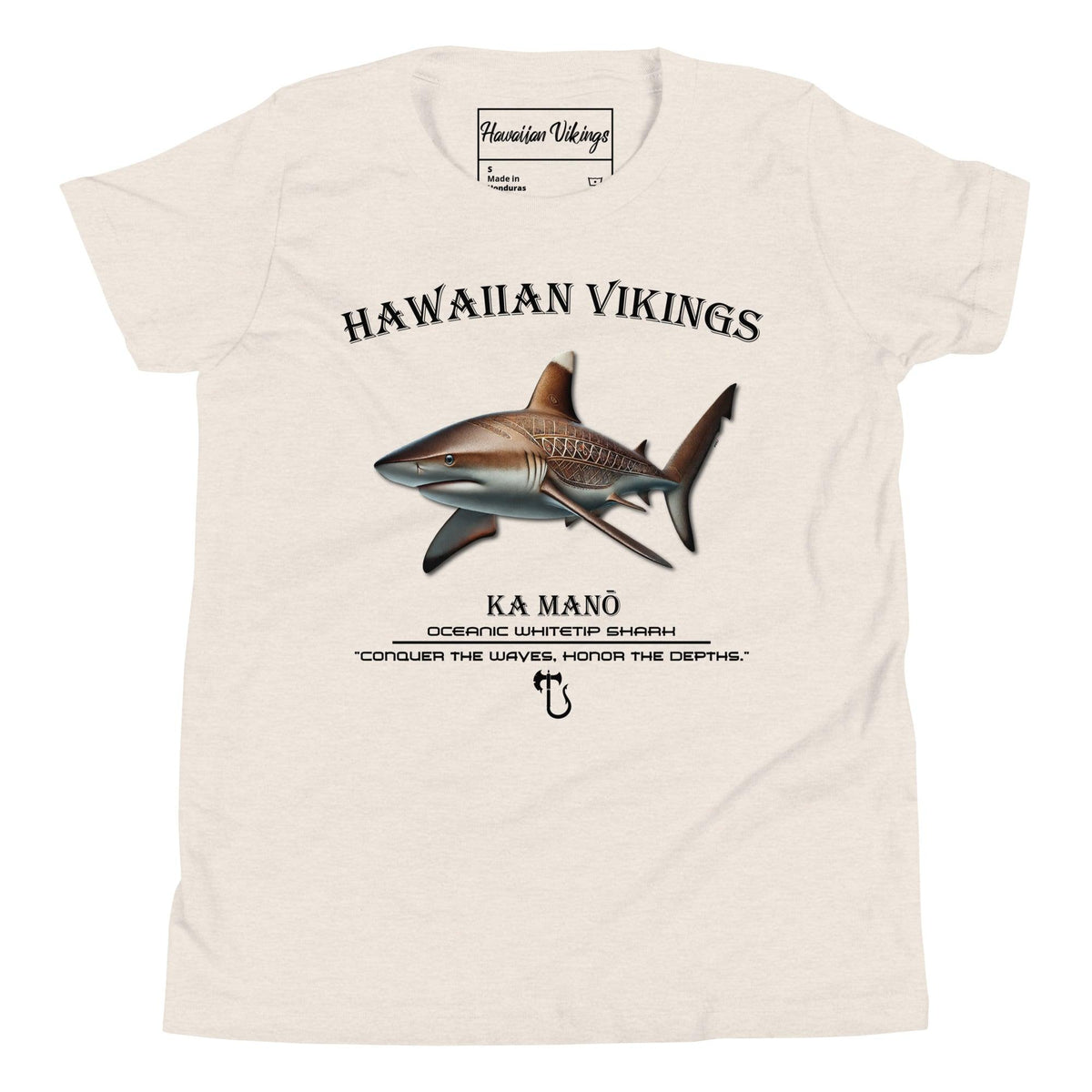 Oceanic Whitetip Shark Youth Short Sleeve T-Shirt - Hawaiian Vikings