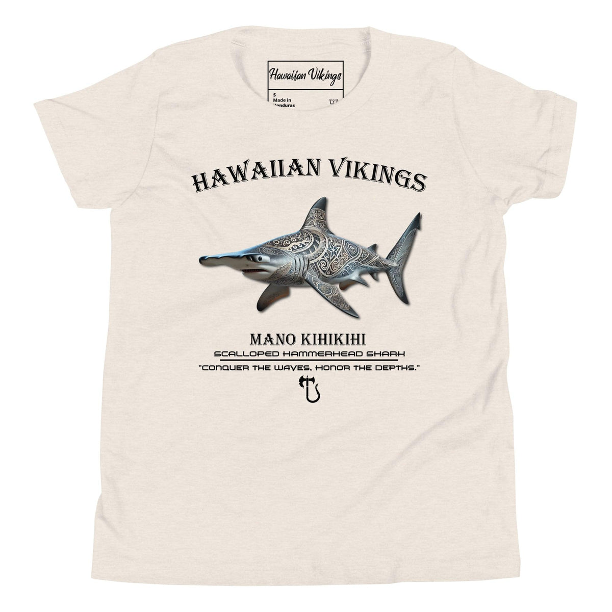 Scalloped Hammerhead Shark Youth Short Sleeve T-Shirt - Hawaiian Vikings