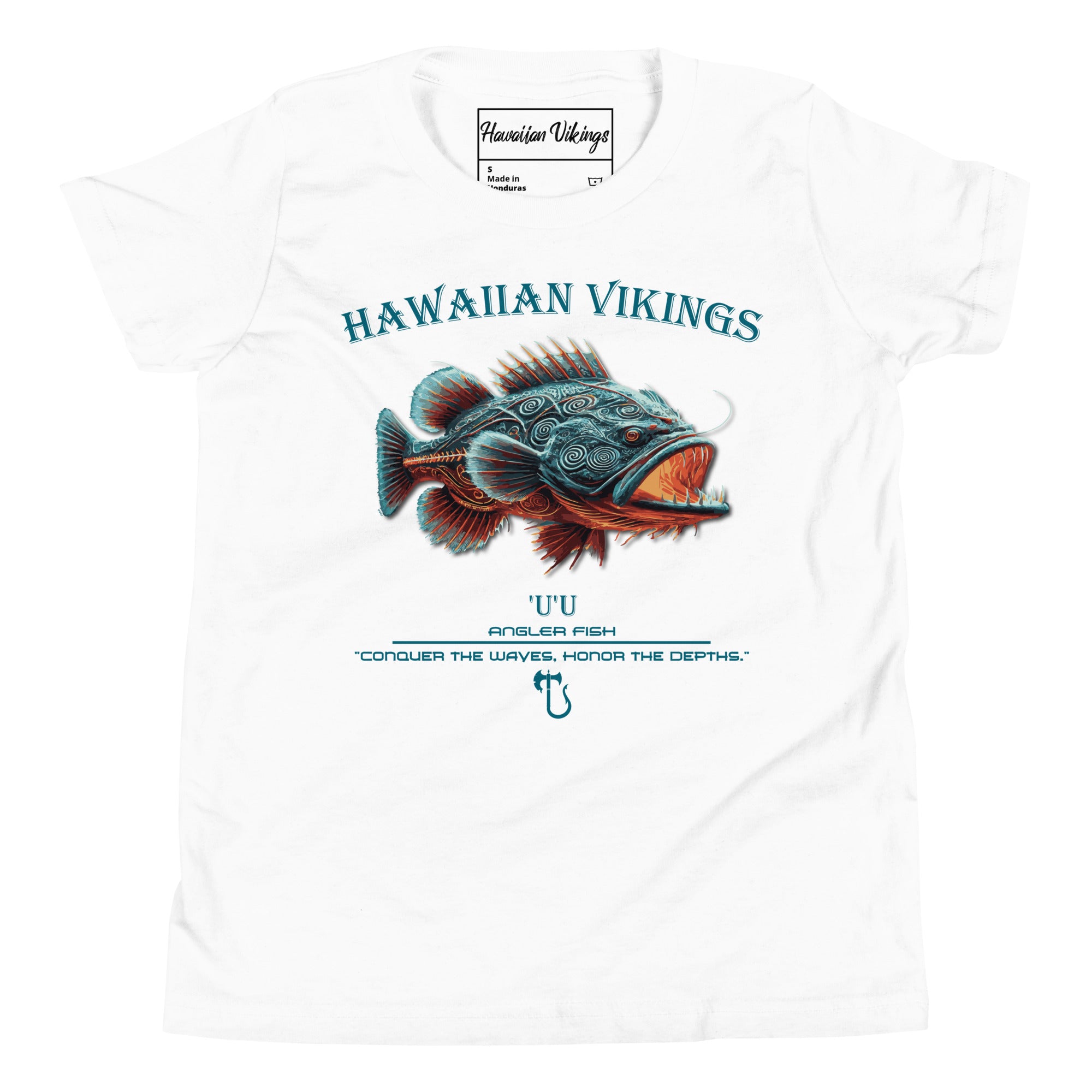 Angler Fish Youth Short Sleeve T-Shirt - Hawaiian Vikings