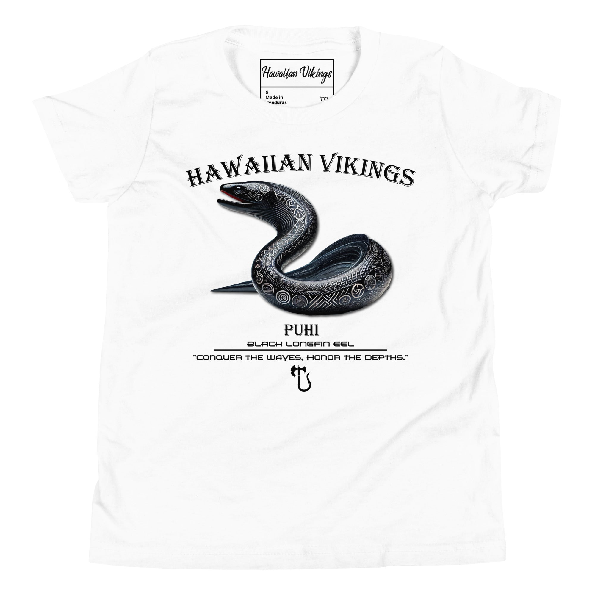 Black Longfin Eel Youth Short Sleeve T-Shirt - Hawaiian Vikings