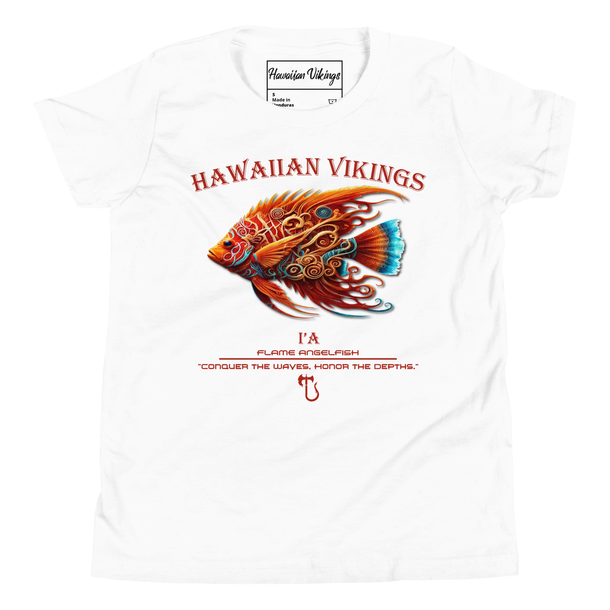 Flame Angelfish Youth Short Sleeve T-Shirt - Hawaiian Vikings