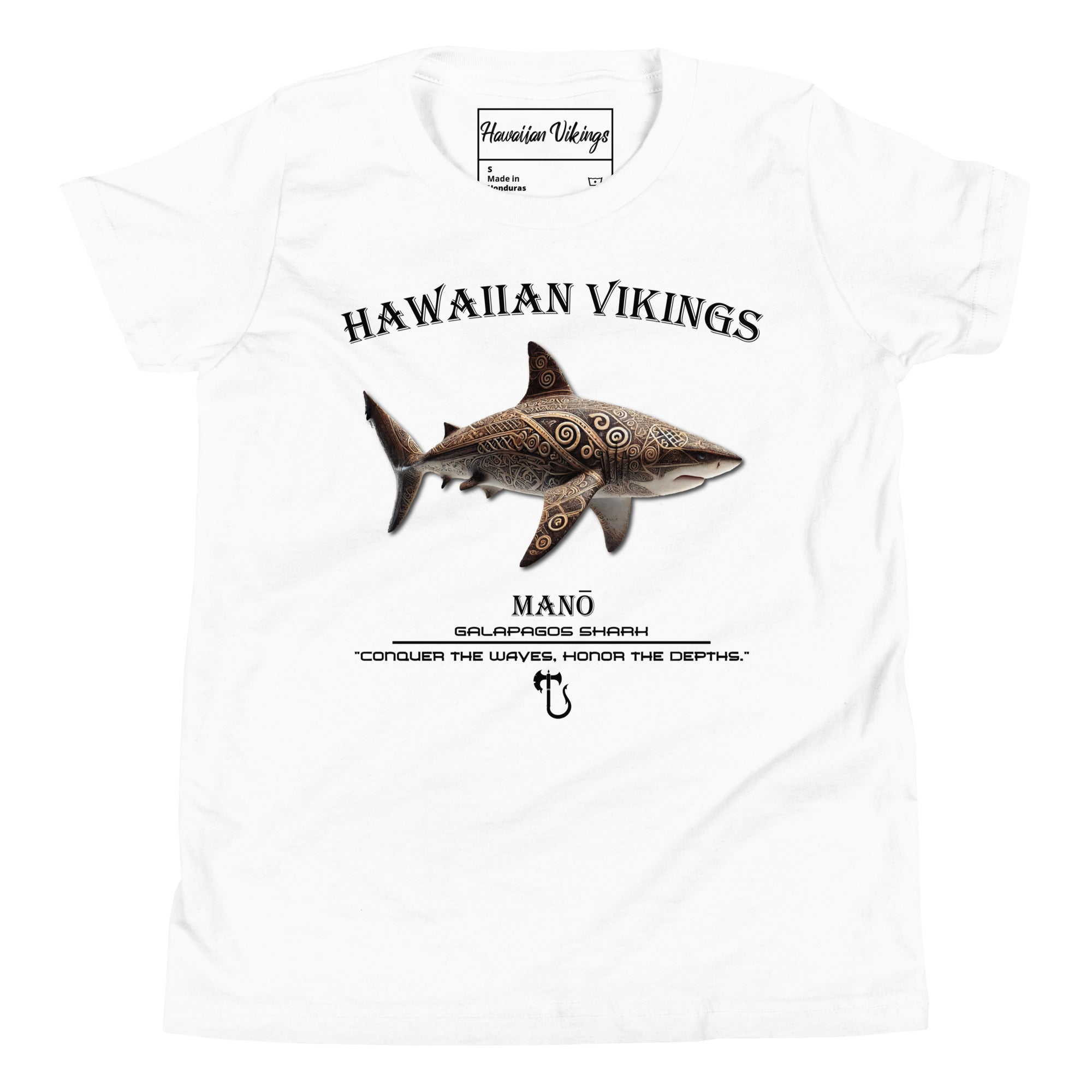 Galapagos Shark Youth Short Sleeve T-Shirt - Hawaiian Vikings