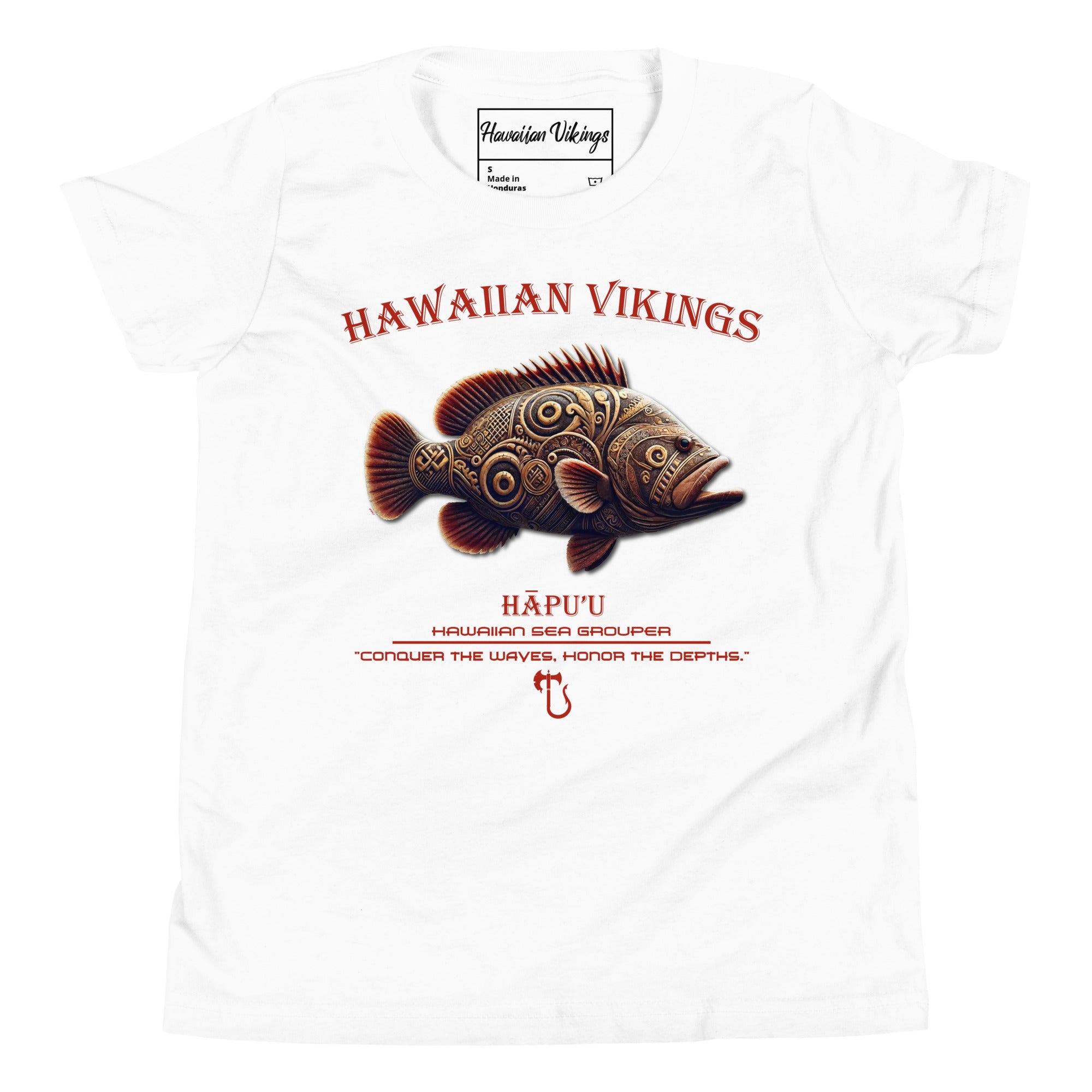 Hawaiian Sea Grouper Youth Short Sleeve T-Shirt - Hawaiian Vikings