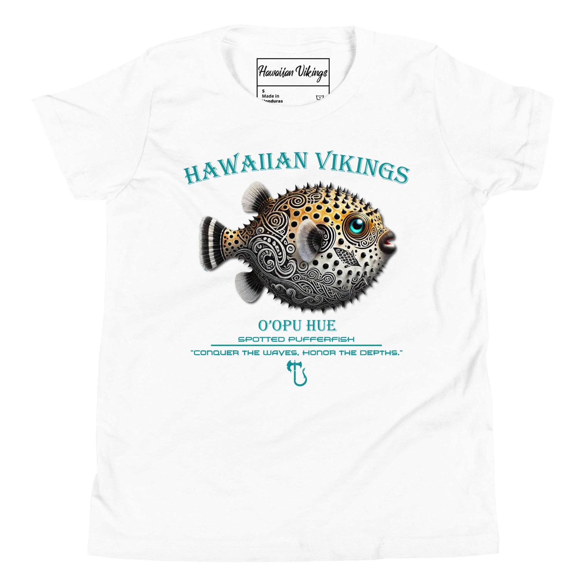 Spotted Pufferfish Youth Short Sleeve T-Shirt - Hawaiian Vikings