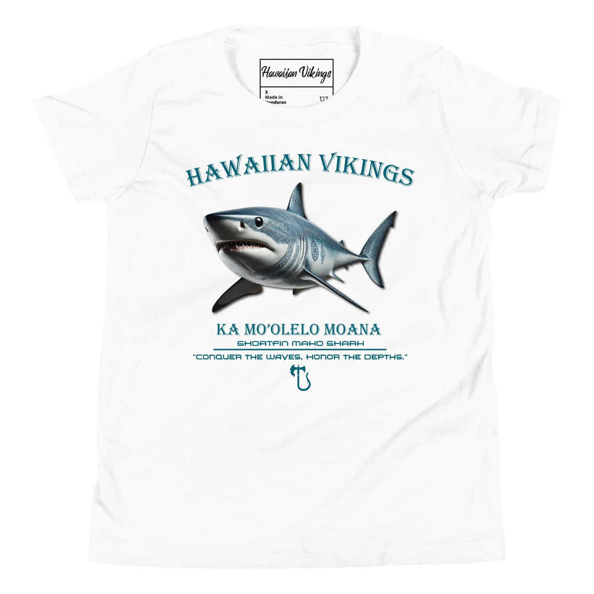 Shortfin Mako Shark Youth Short Sleeve T-Shirt - Hawaiian Vikings